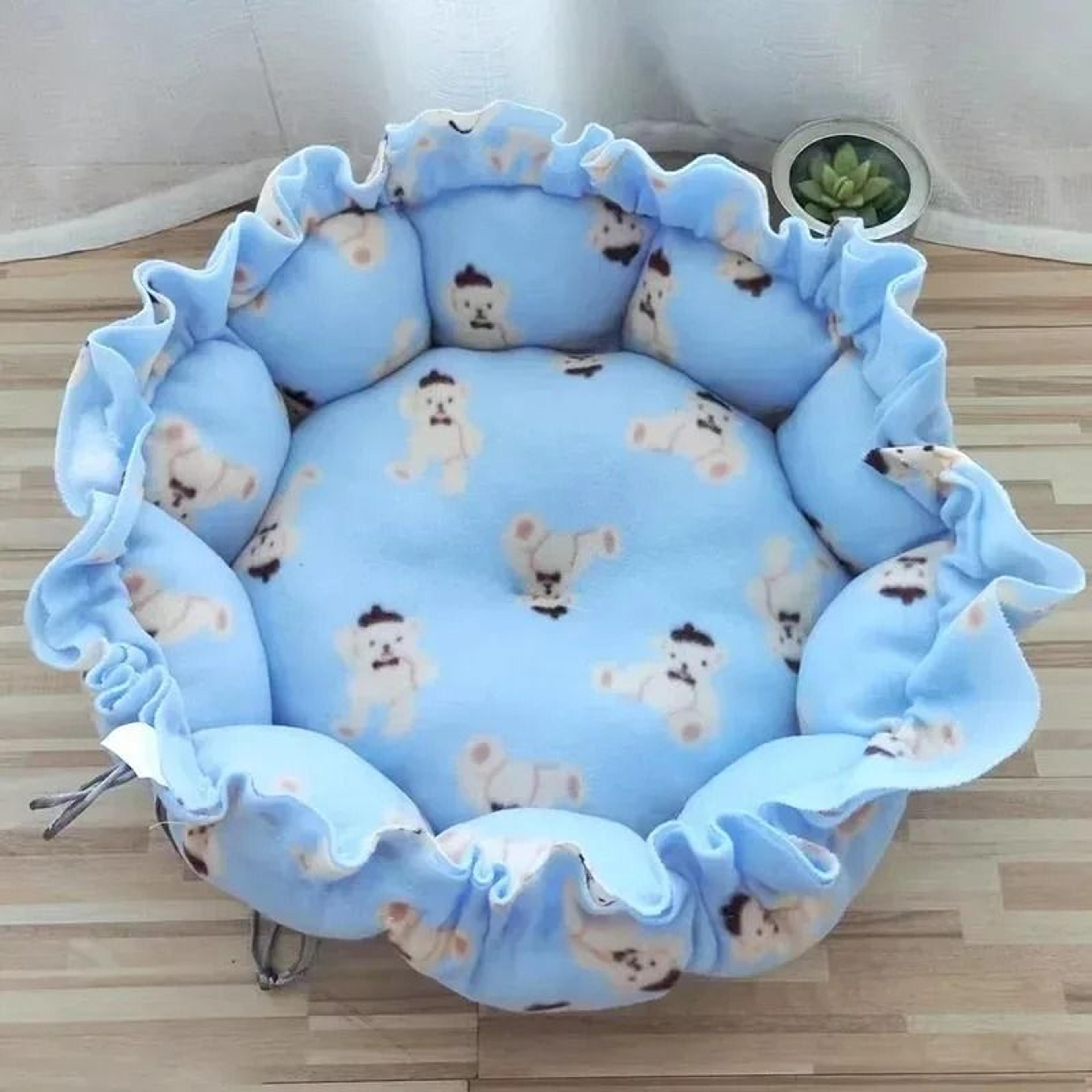 Plush Nesting Donut Pet Bed  Cushion Basket 12