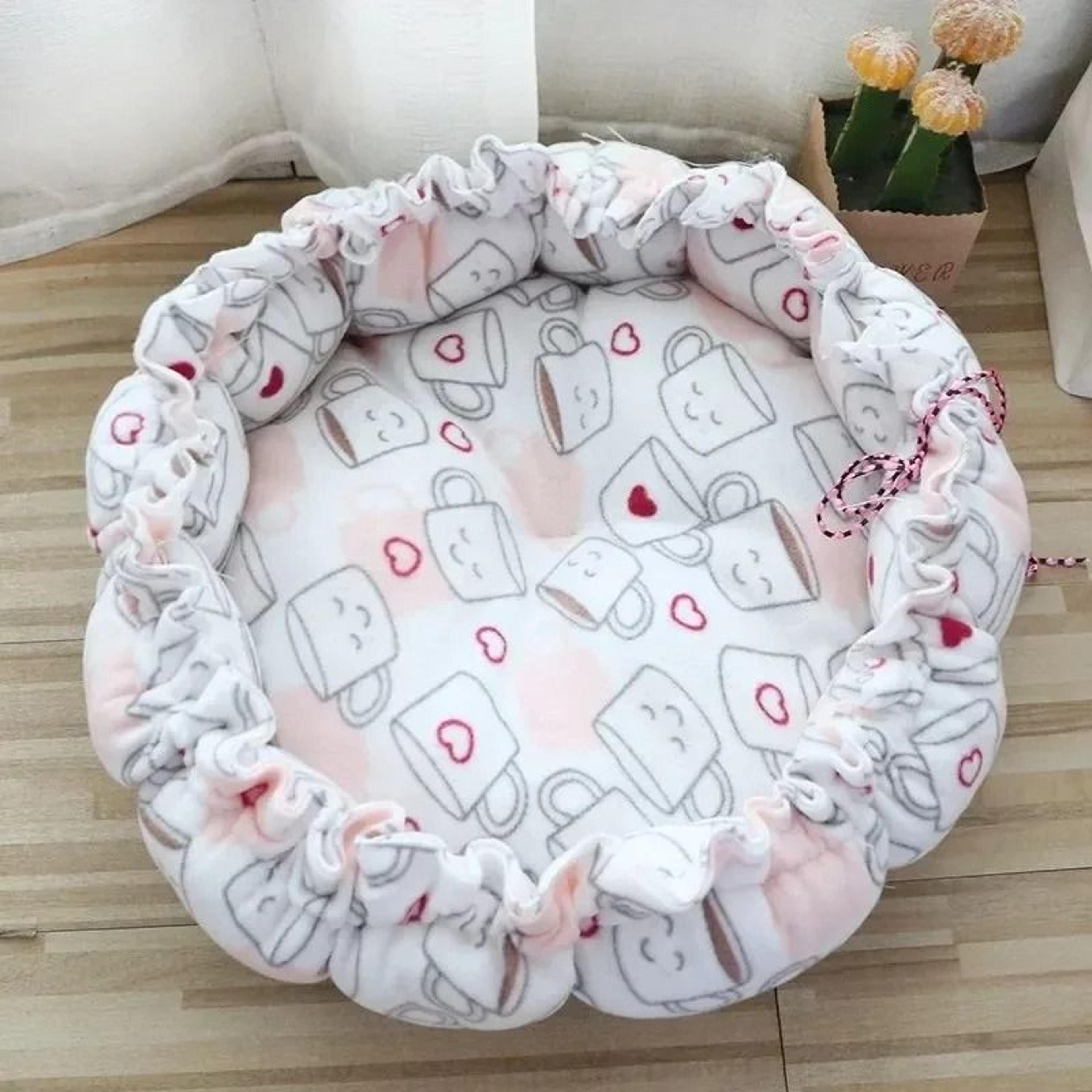 Plush Nesting Donut Pet Bed  Cushion Basket 13