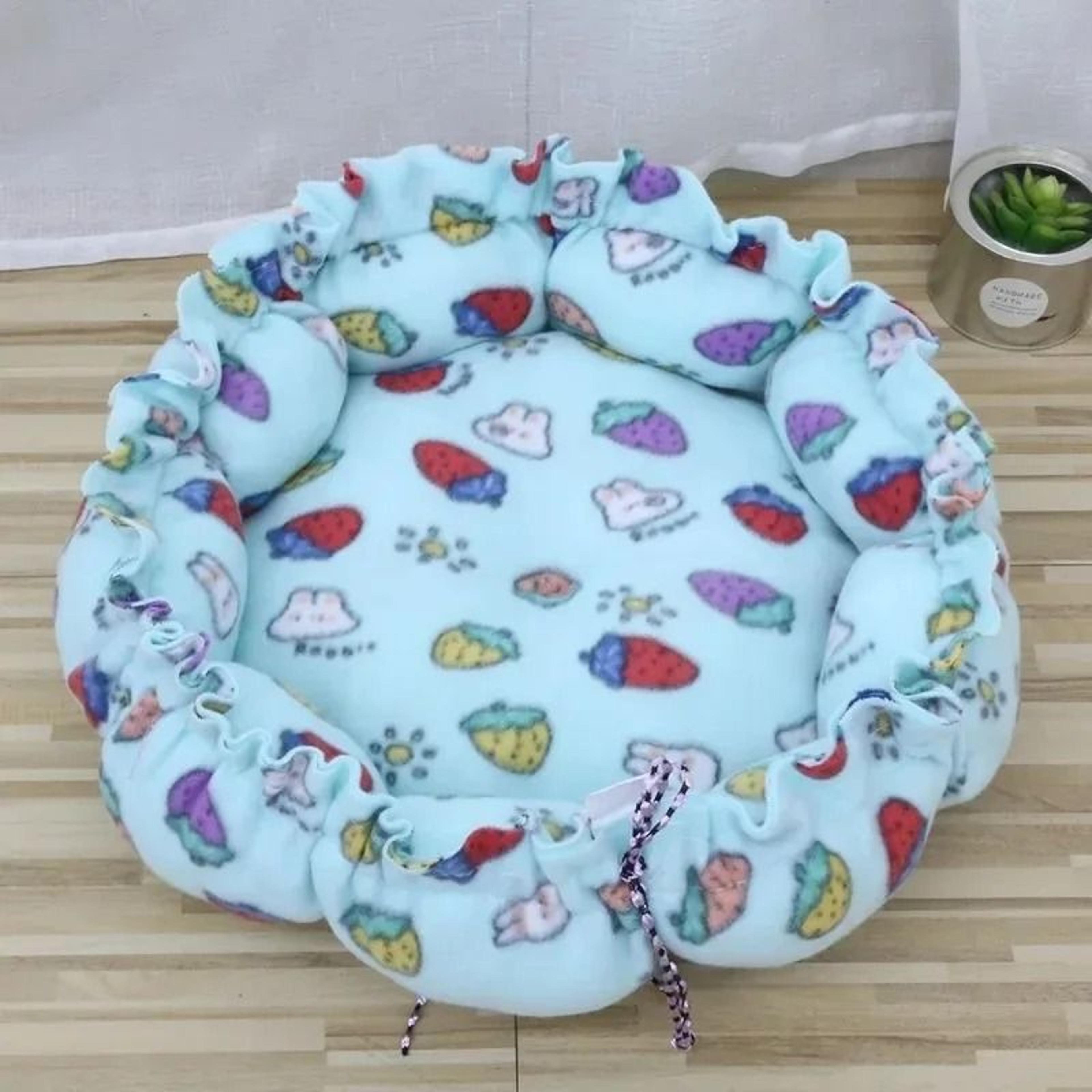 Plush Nesting Donut Pet Bed  Cushion Basket 18
