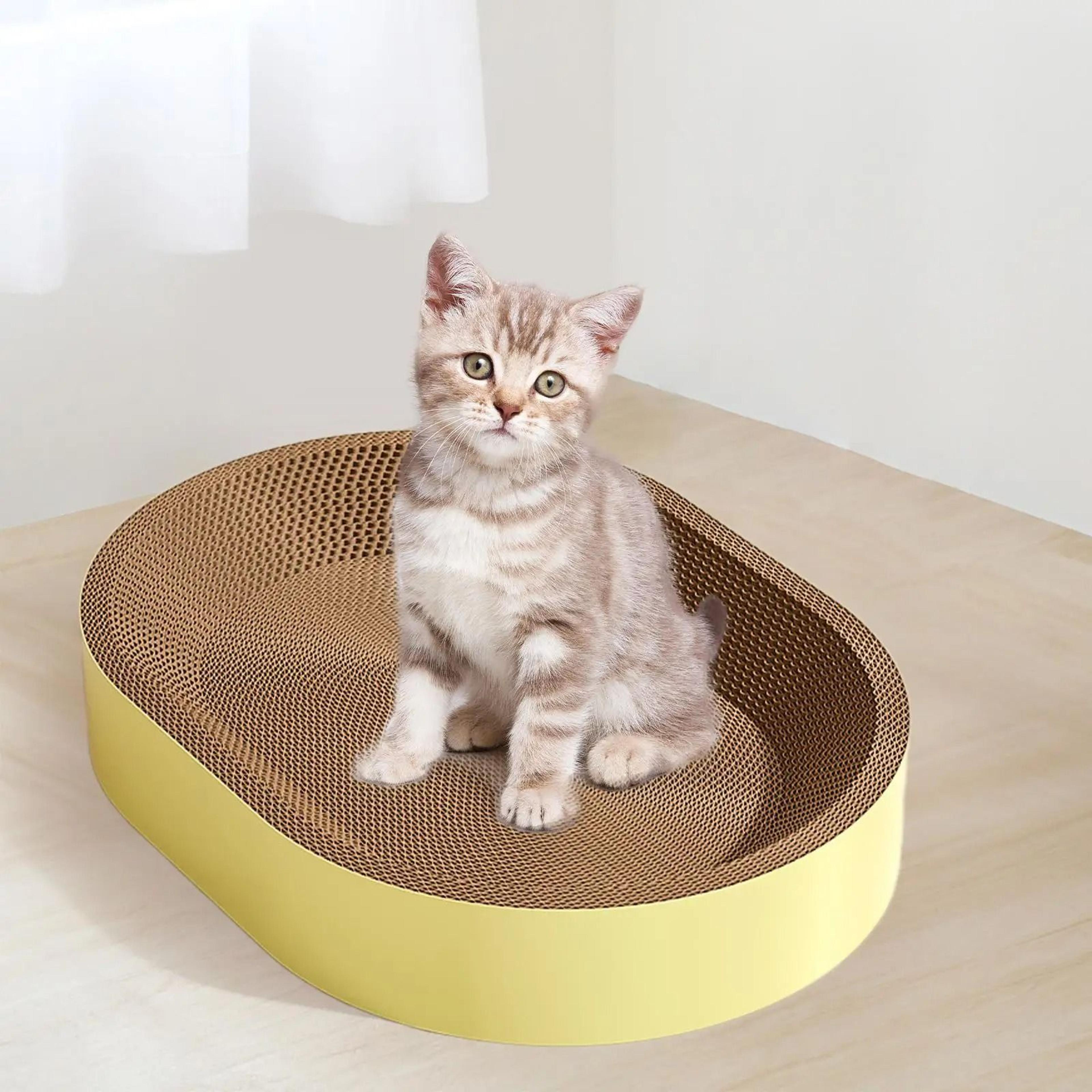 Ergonomic Oval Corrugated Cat Scratcher Bowl  Lounge Bed 3