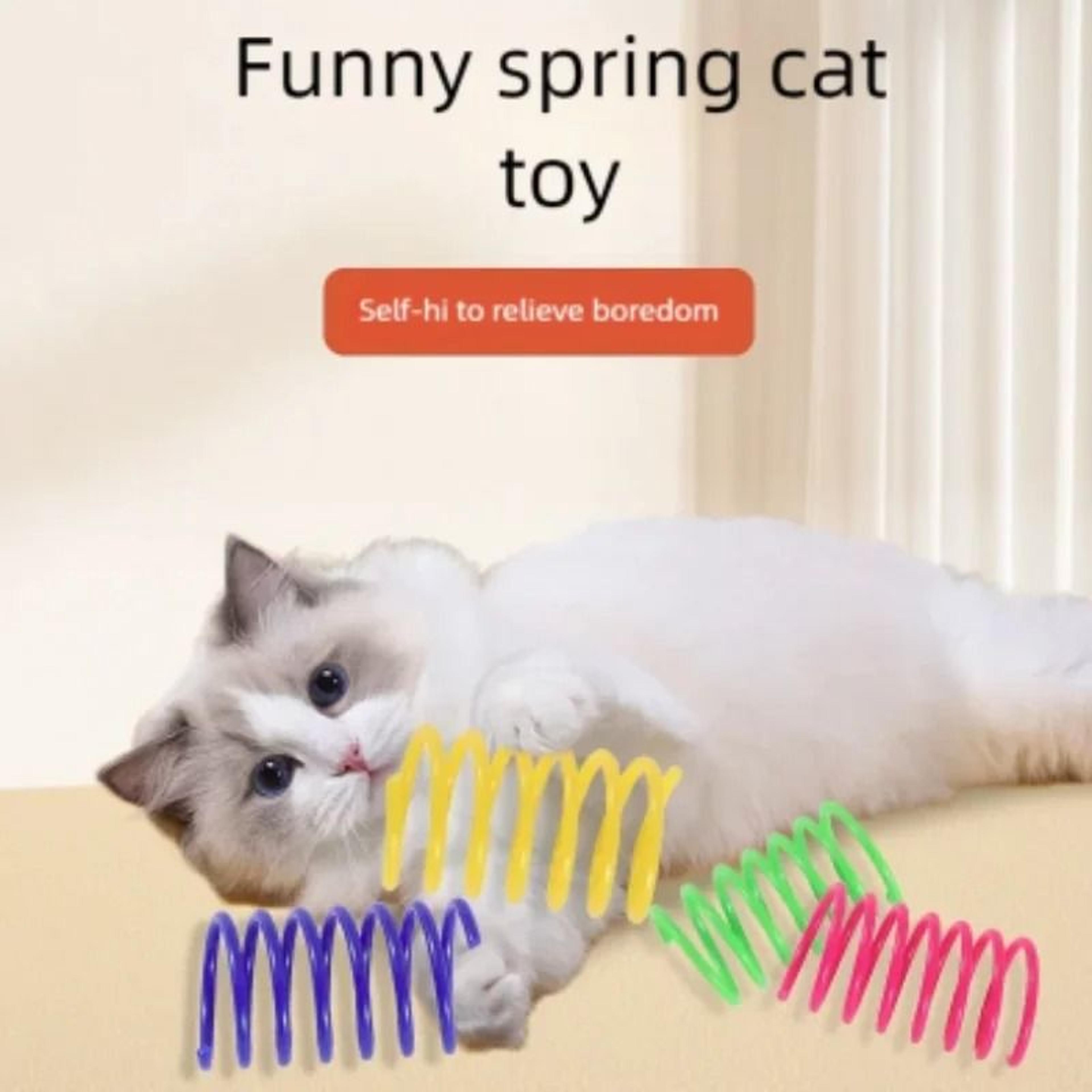 colorful high-elasticity wide spring cat toy multi-pack