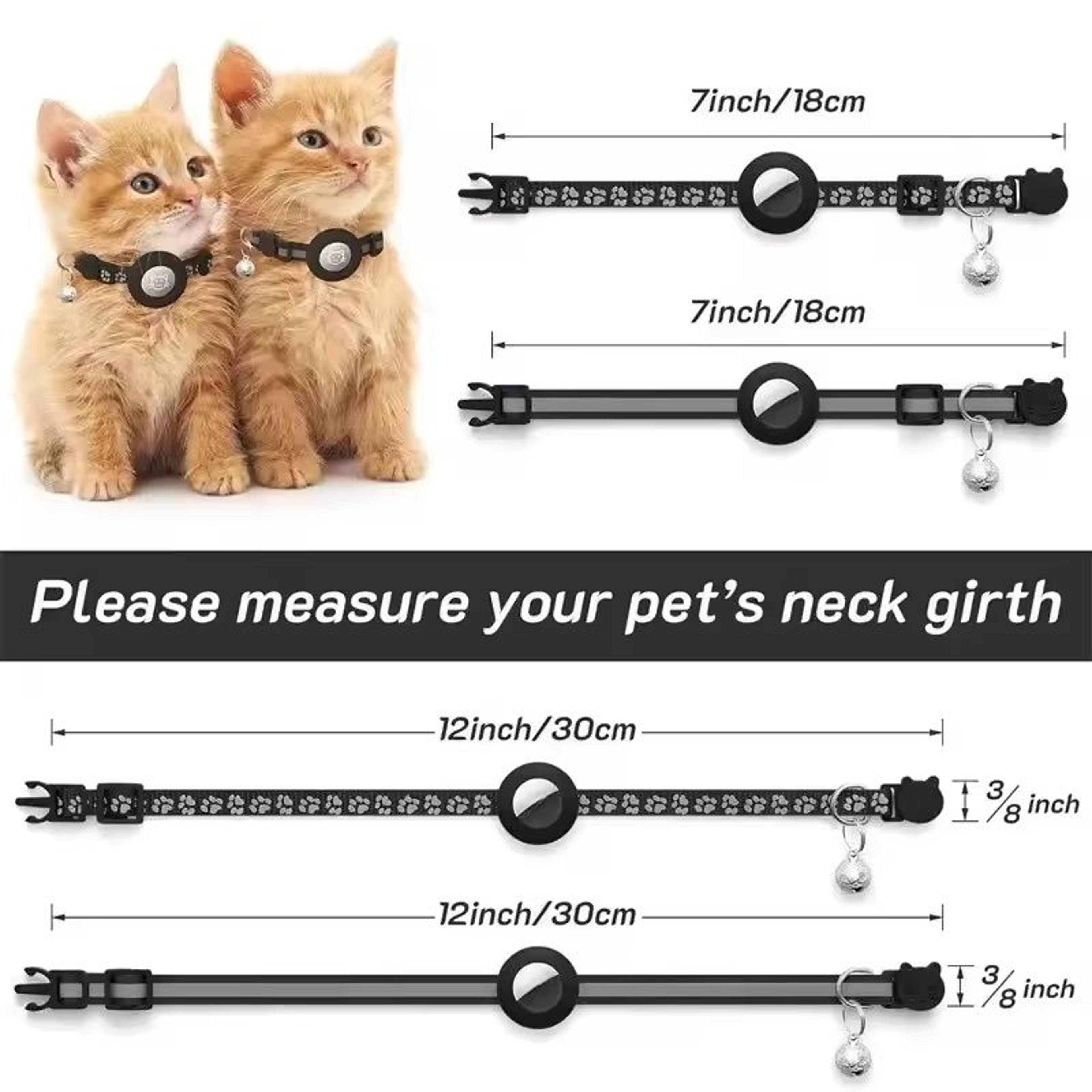 Reflective AirTag Safety Breakaway Kitten  Puppy Collar 1