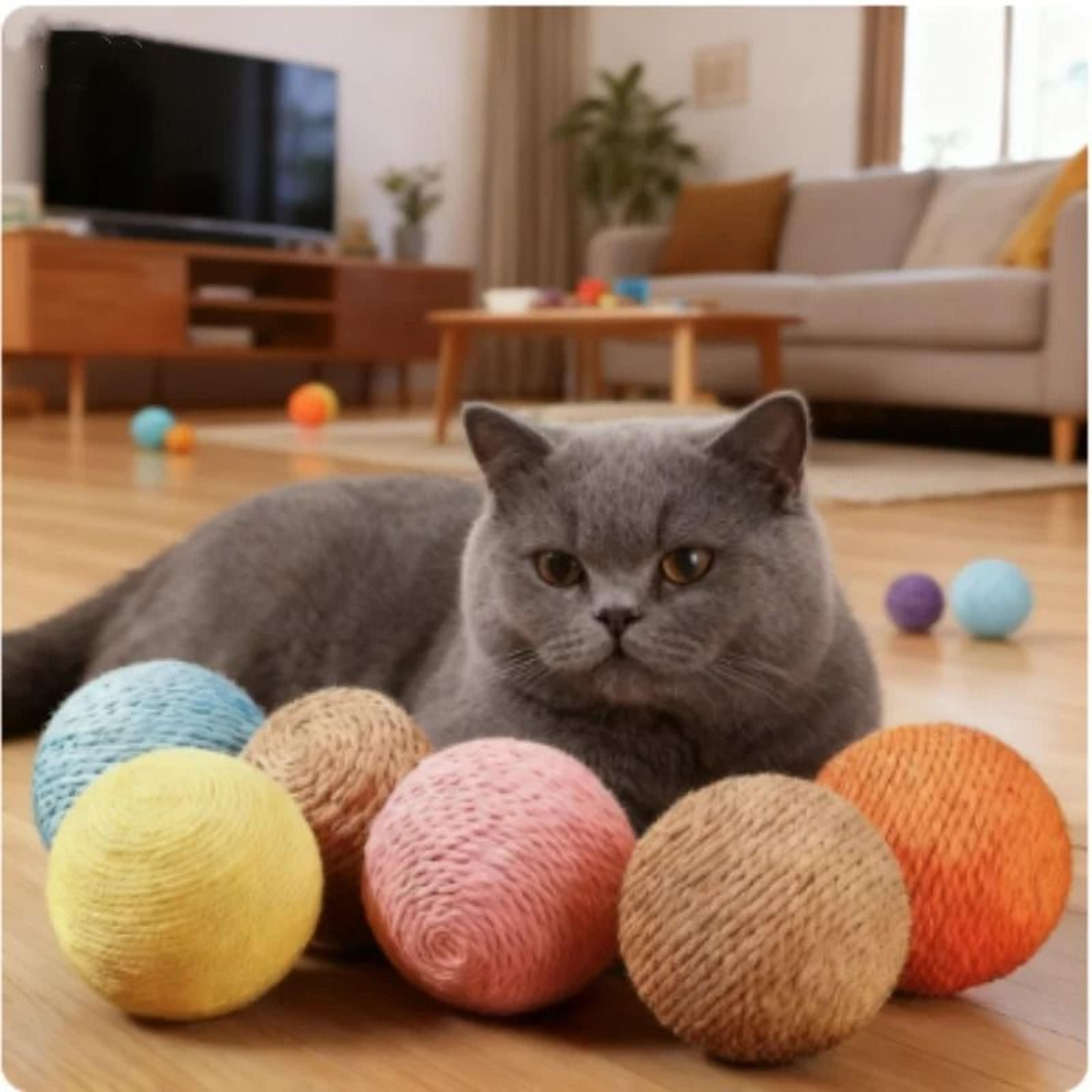 Super Interactive Sisal Cat Scratching Ball Toy With Sound 4