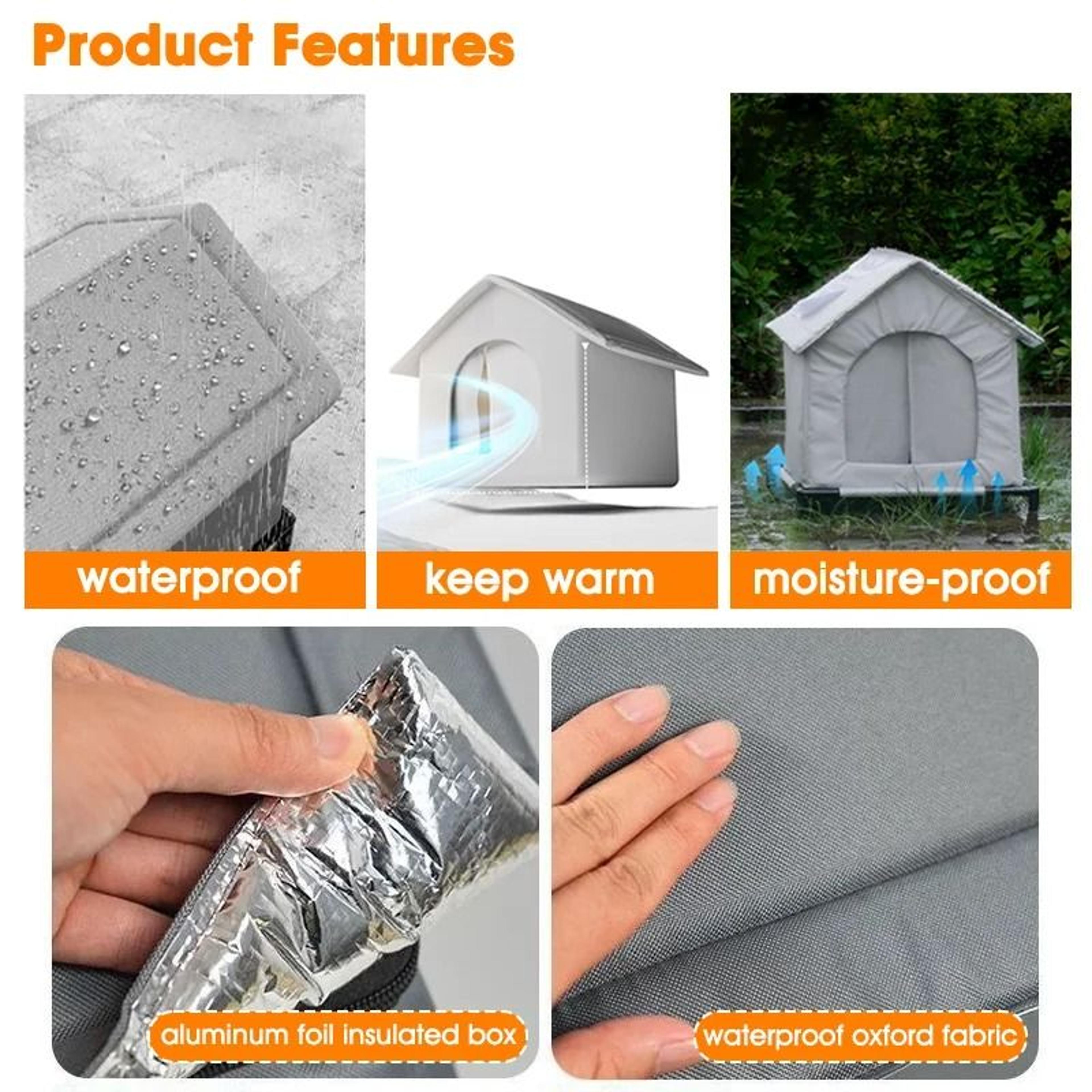 Waterproof Insulated Outdoor Cat Shelter  Stray Pet House 4