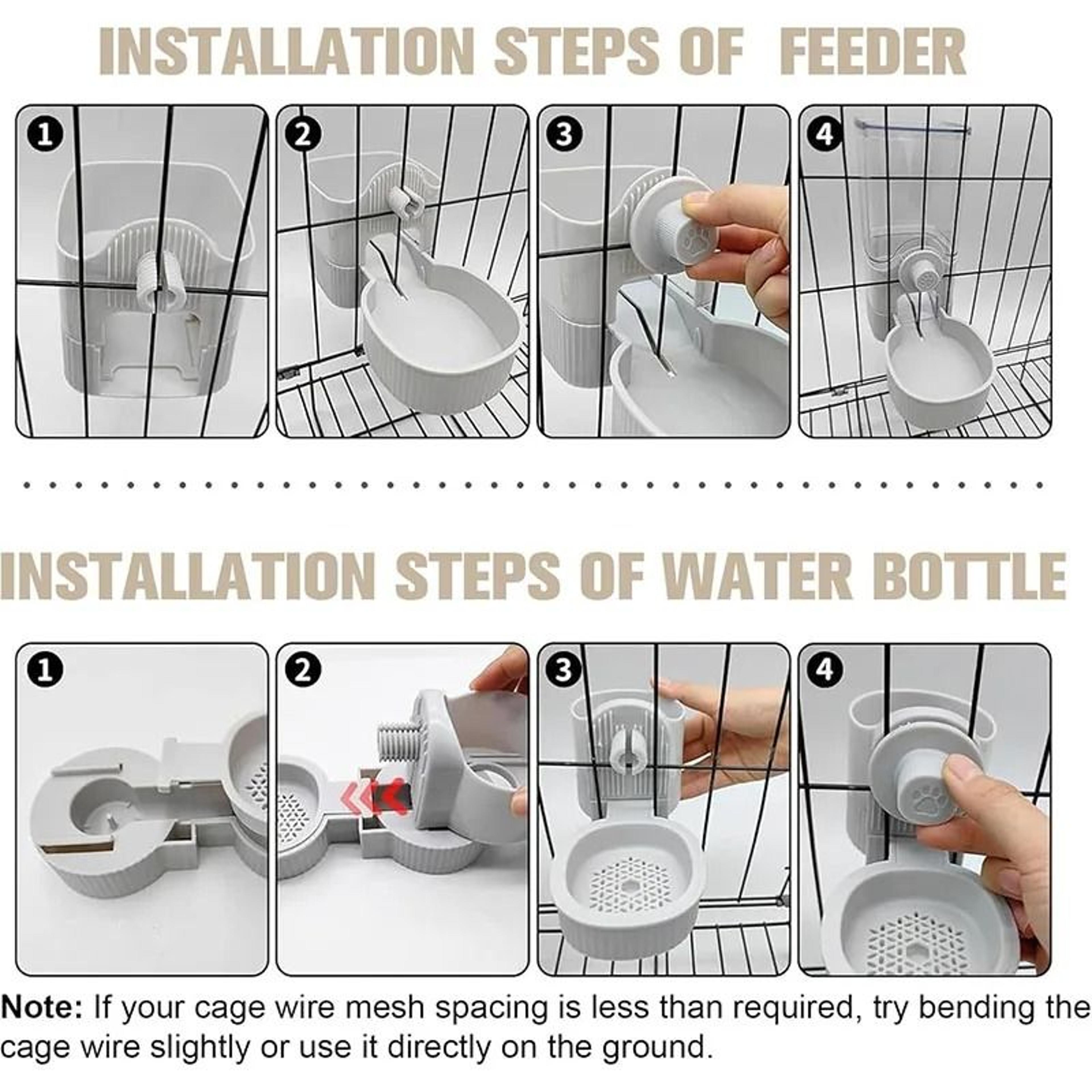Hanging GravityFed Automatic Cage Feeder  Waterer Set 5