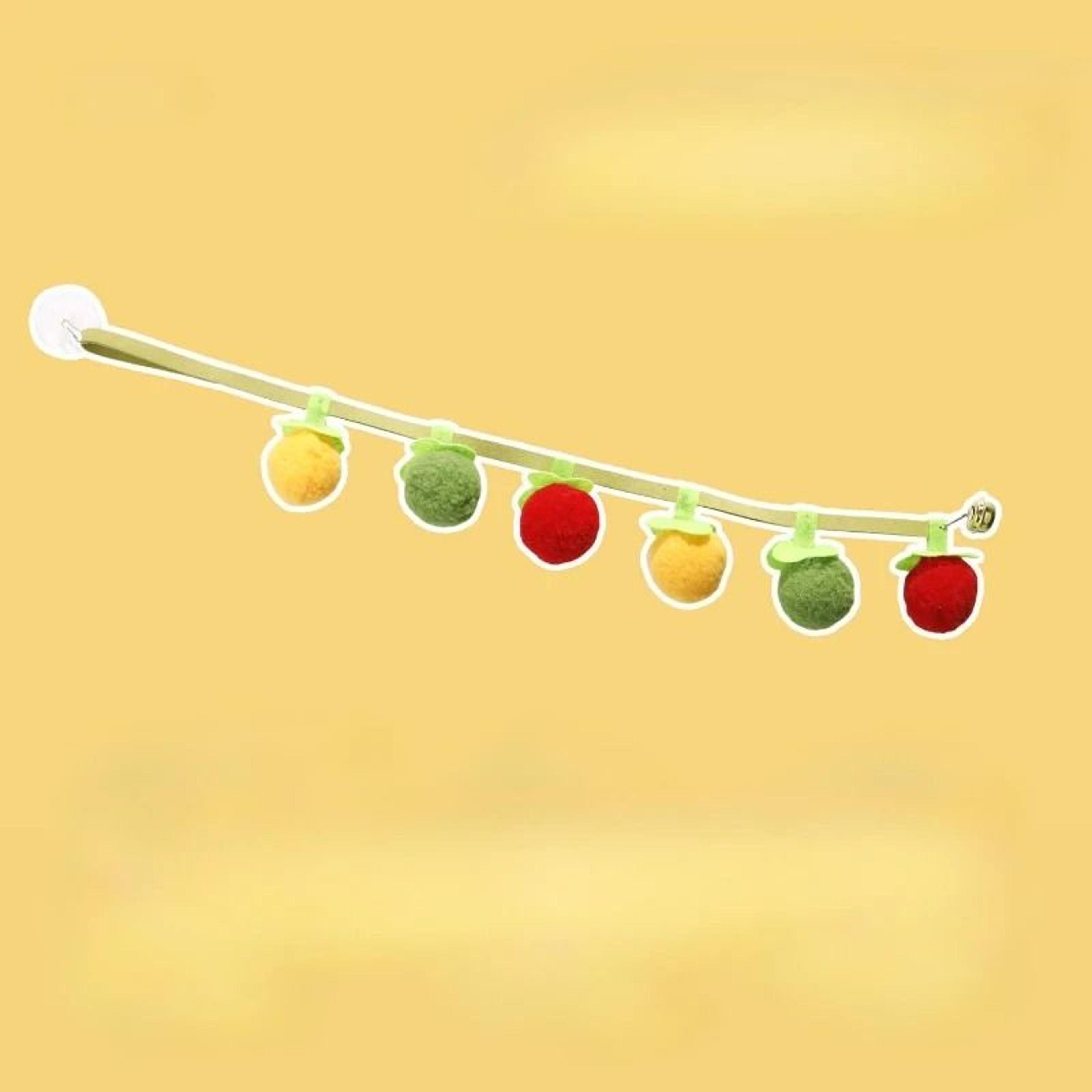 Hanging Felt Fruit String Interactive Cat Teaser Toy With Bell 3