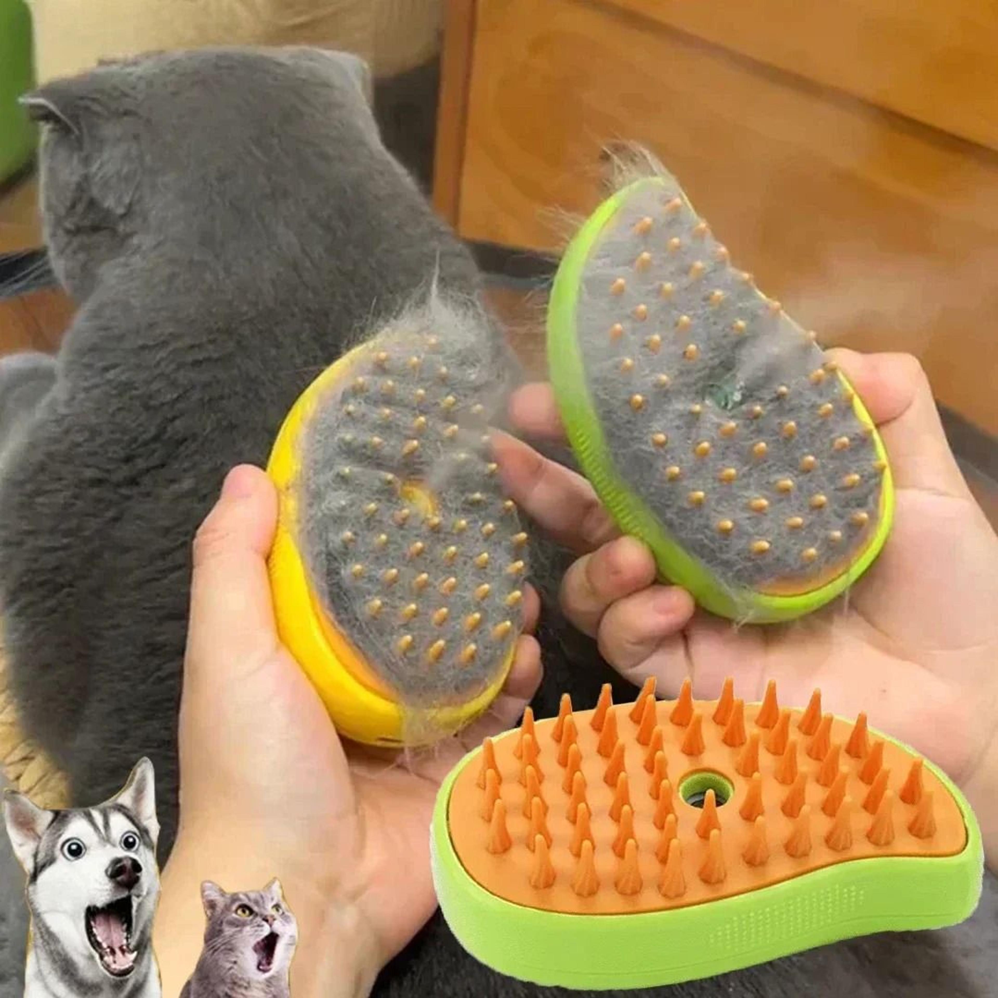 3-in-1 electric steamy pet grooming brush