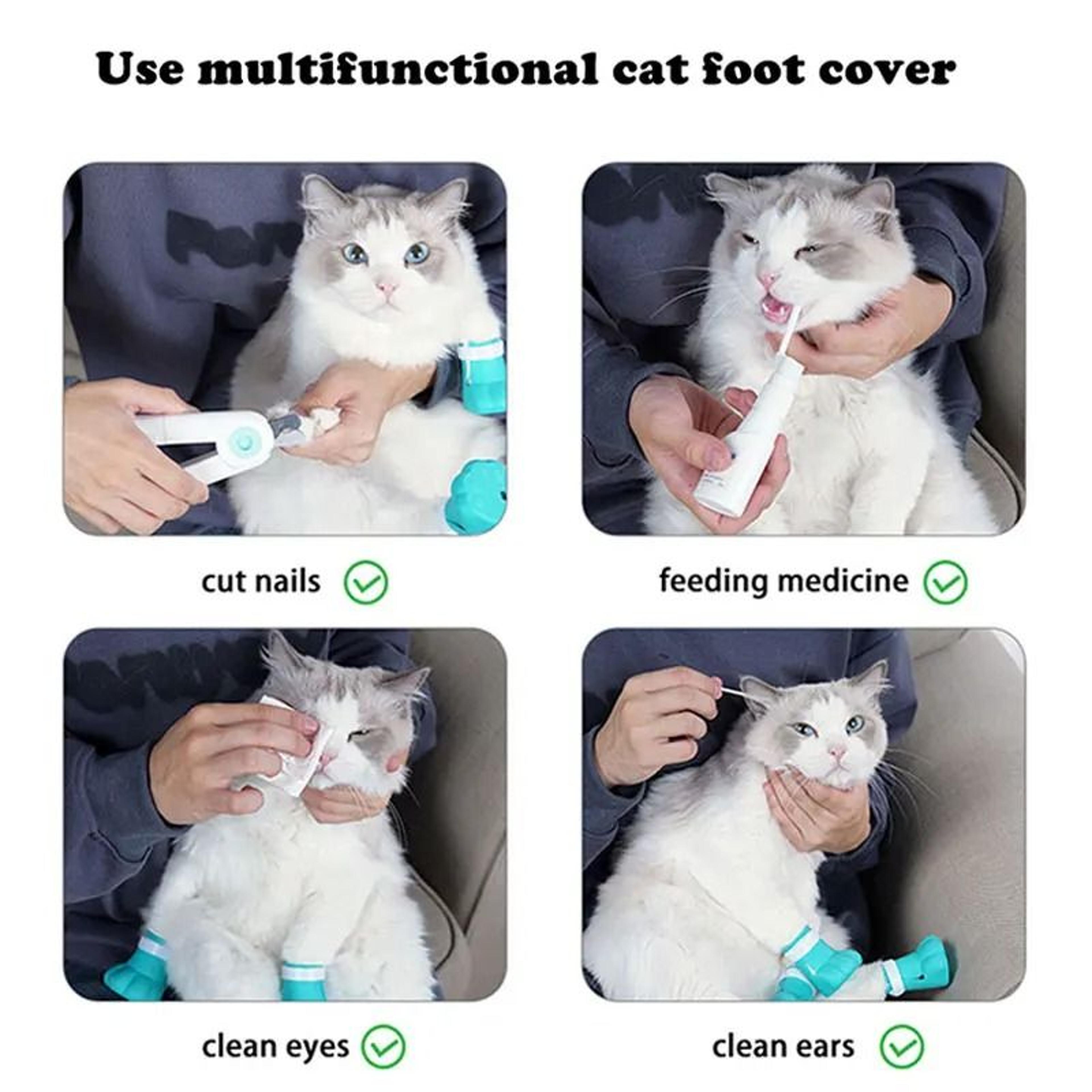 AntiScratch Silicone Cat Paw Protector Boots 2