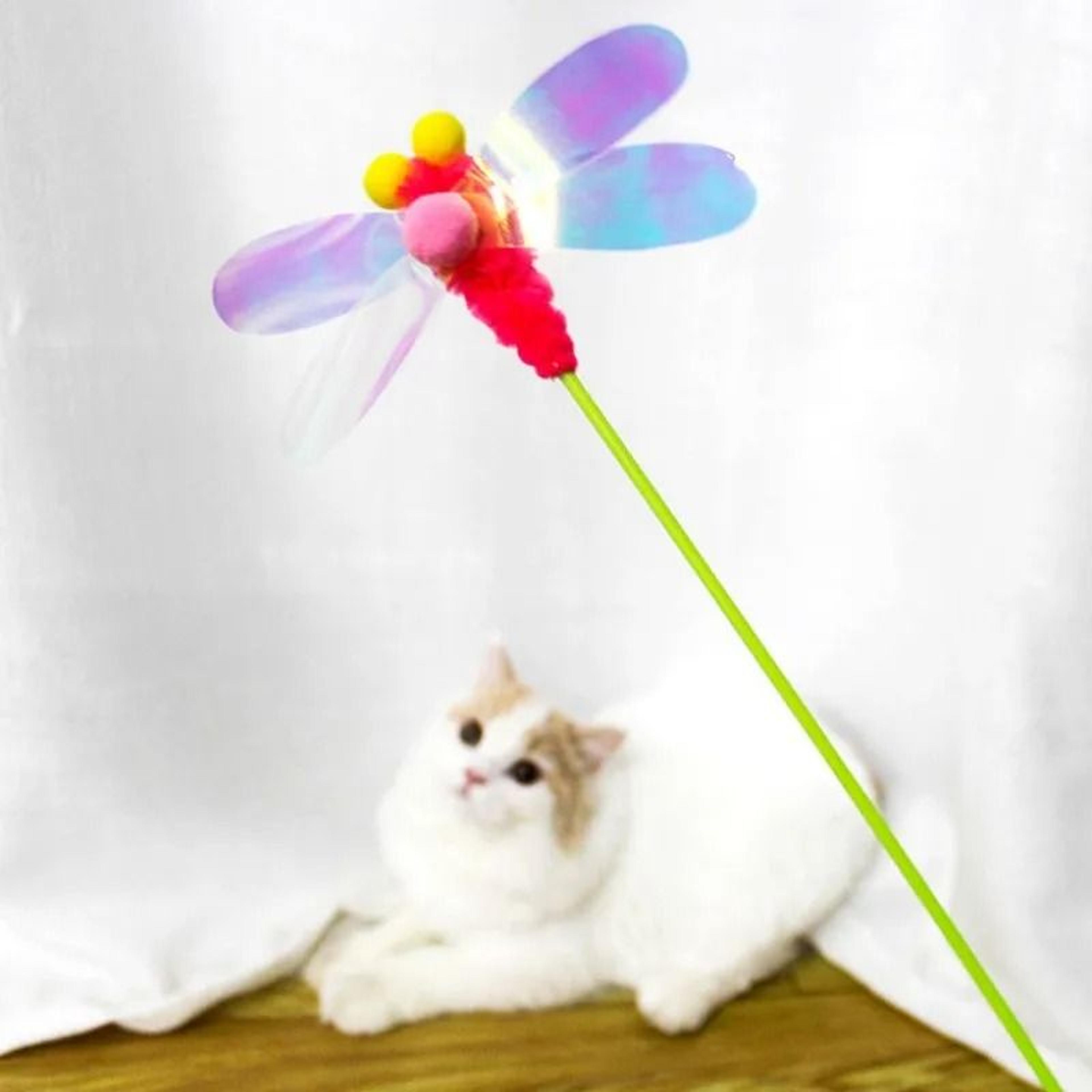 Interactive Insect  Feather Cat Teaser Wand 1