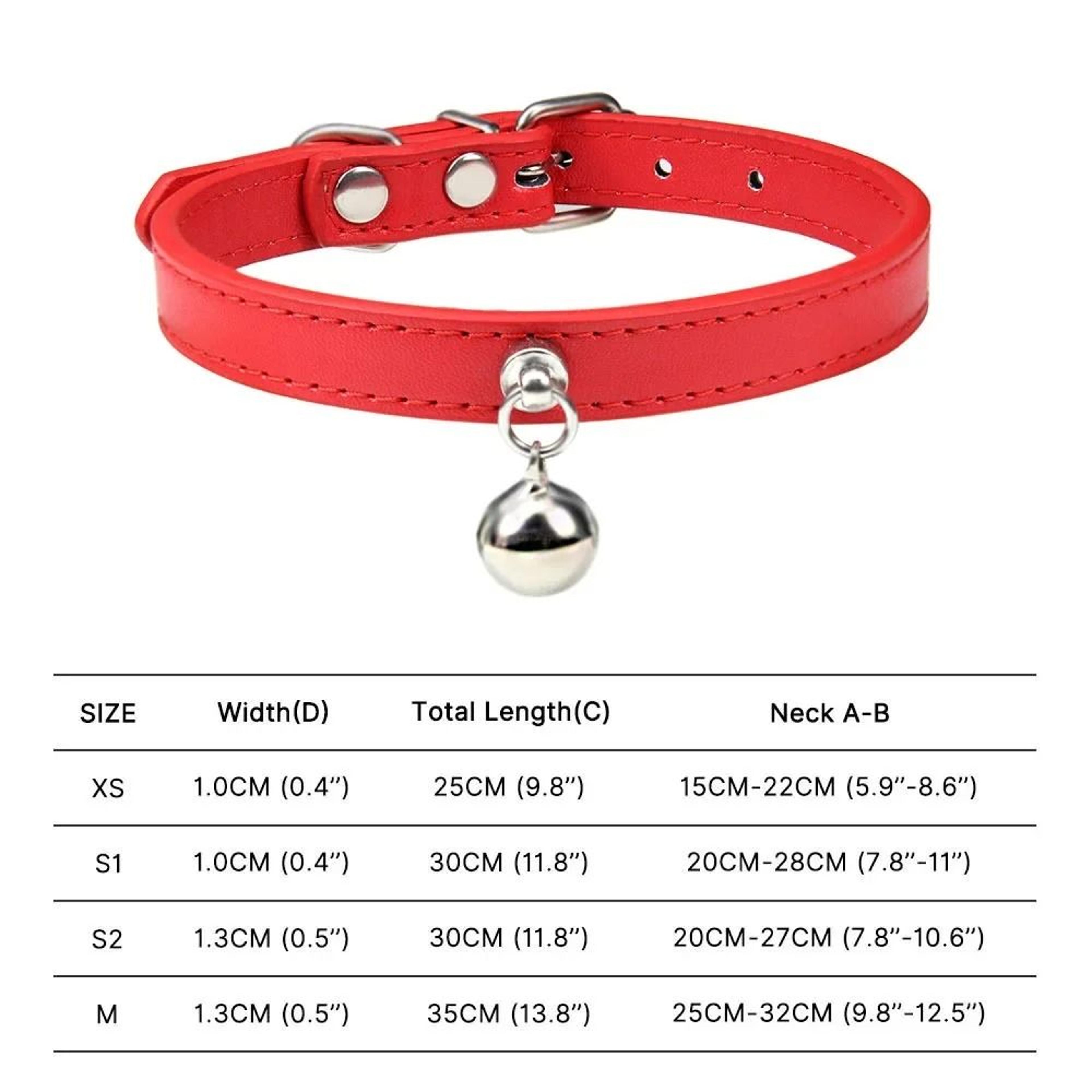 Colorful Adjustable Leather Pet Collar With Bell 10