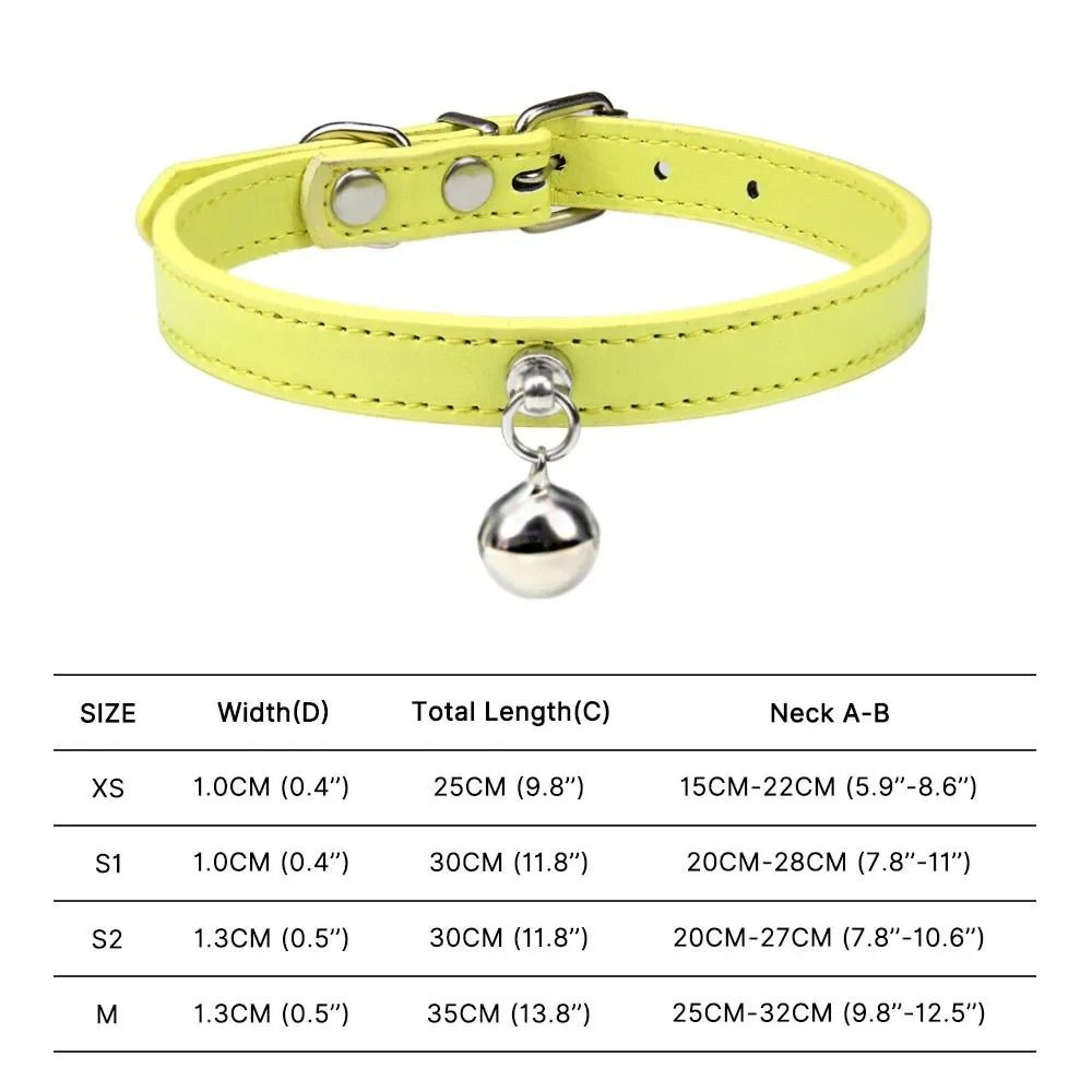 Colorful Adjustable Leather Pet Collar With Bell 11