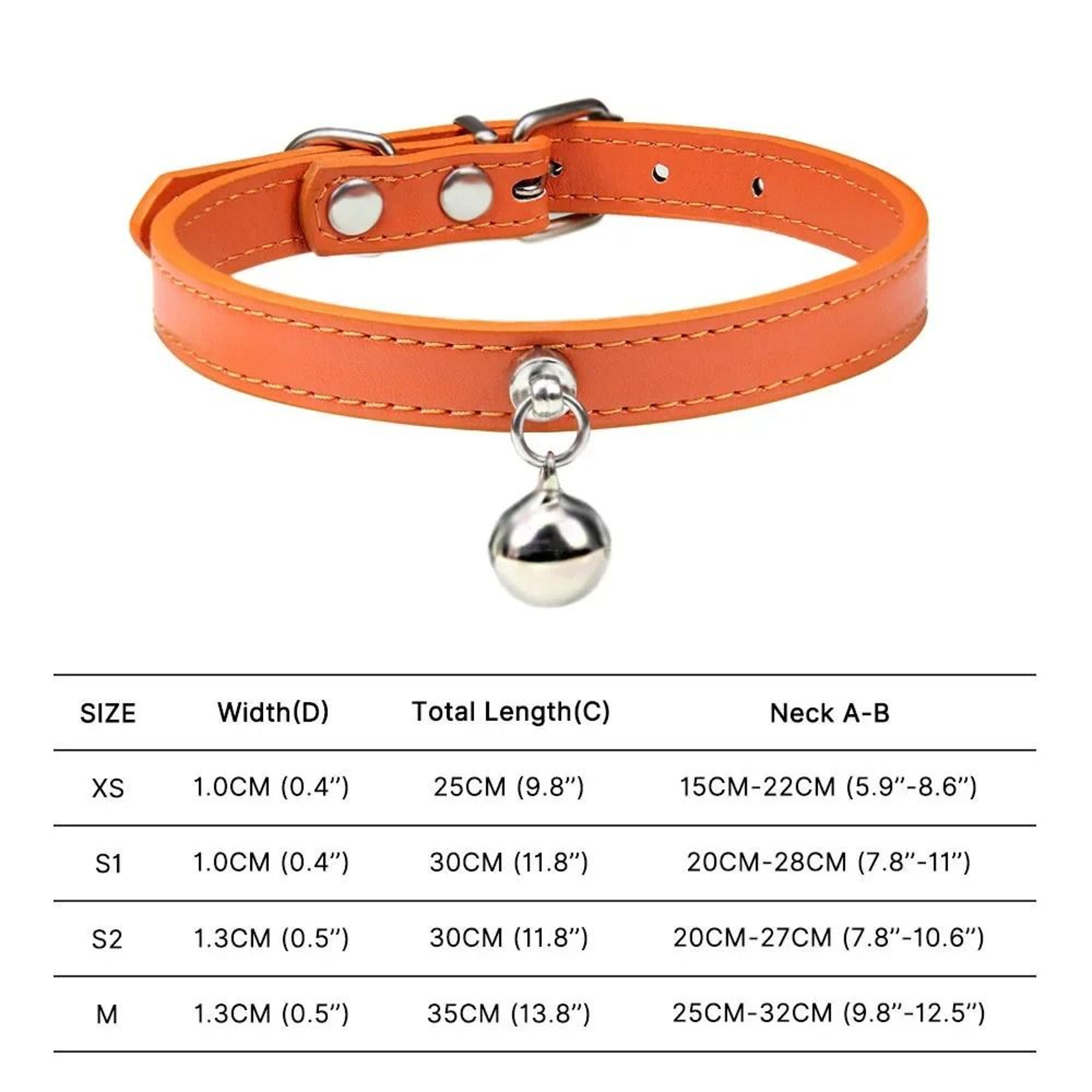 Colorful Adjustable Leather Pet Collar With Bell 12