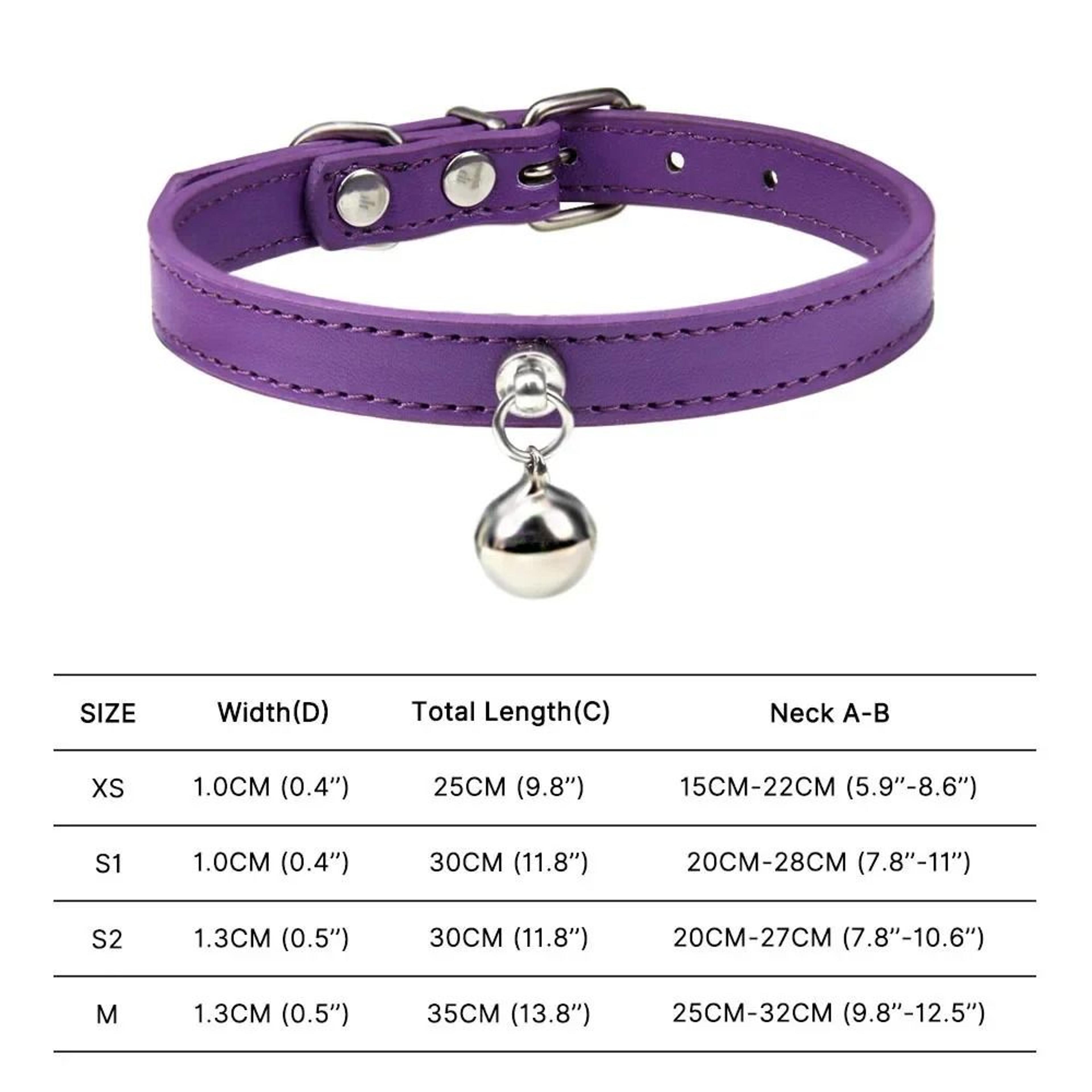 Colorful Adjustable Leather Pet Collar With Bell 16