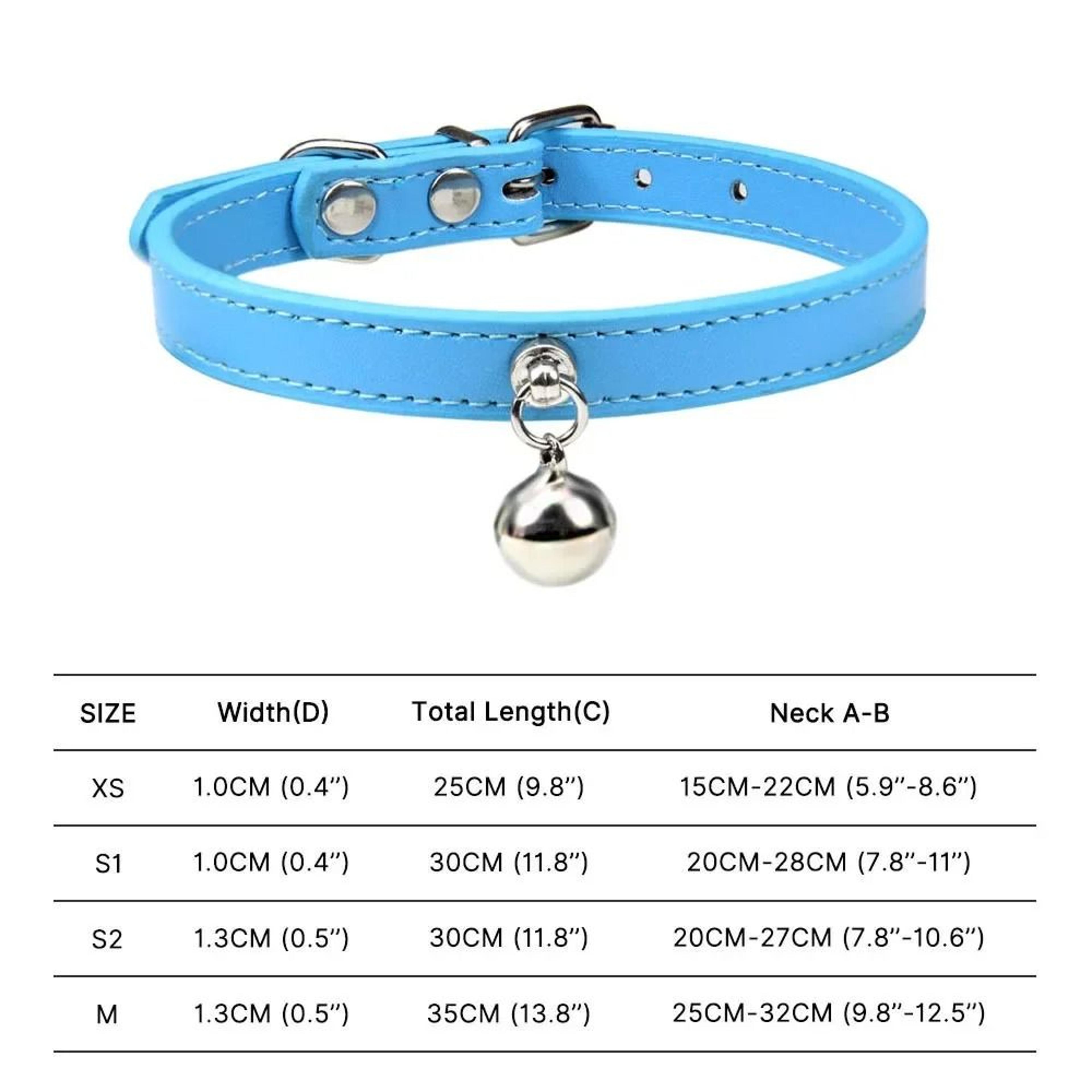 Colorful Adjustable Leather Pet Collar With Bell 19