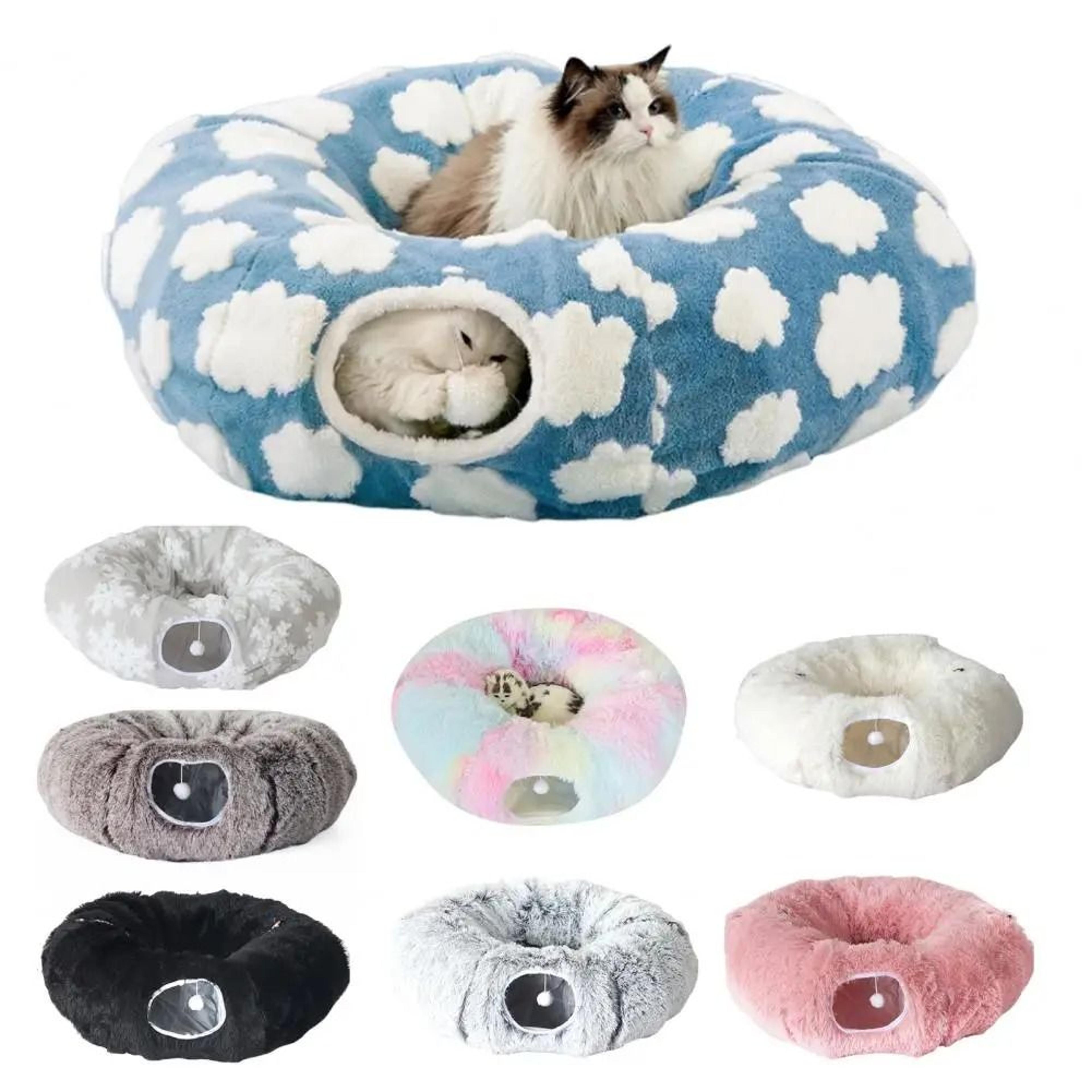 Plush Donut Cat Tunnel Bed 1