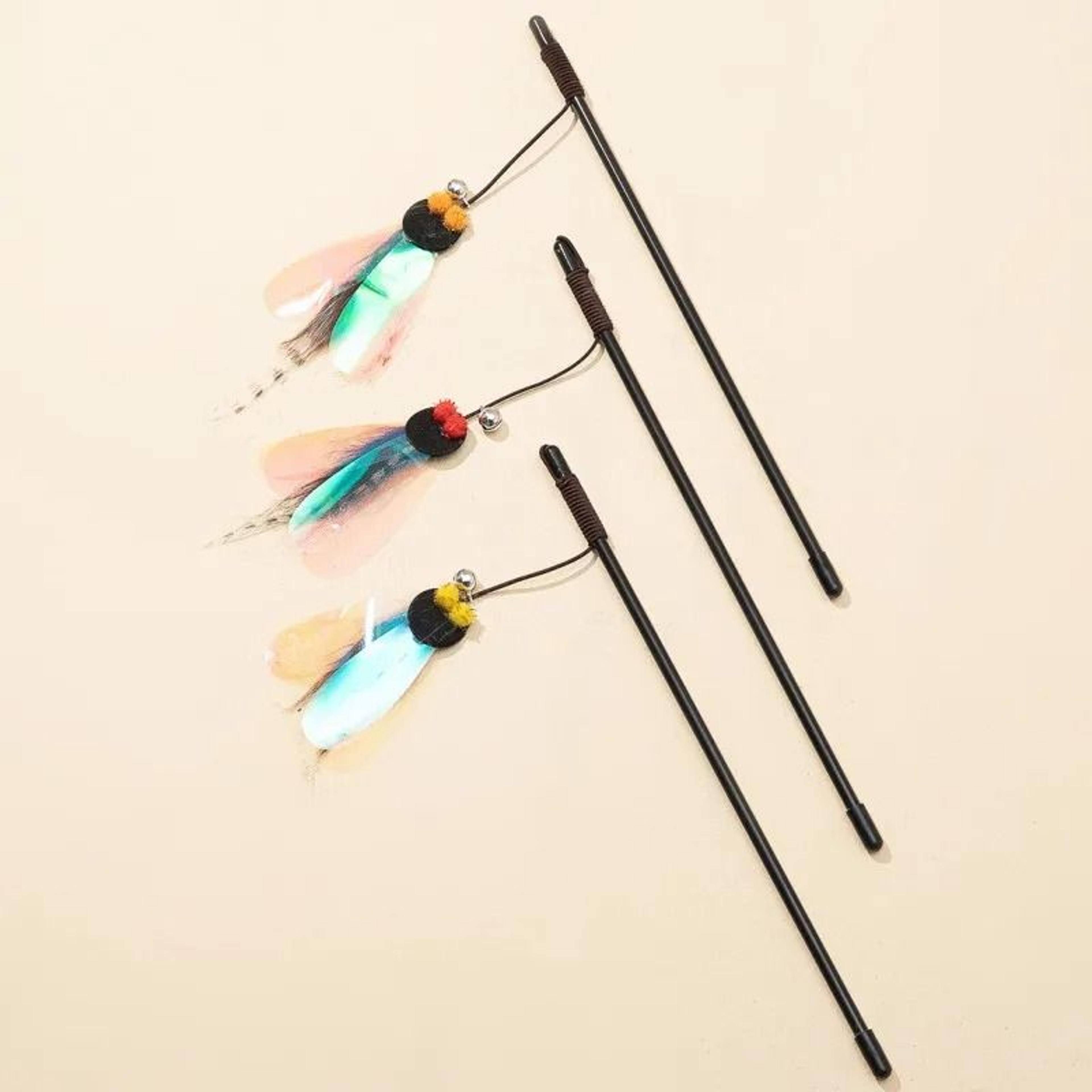 Interactive Butterfly Feather Cat Teaser Wand 1