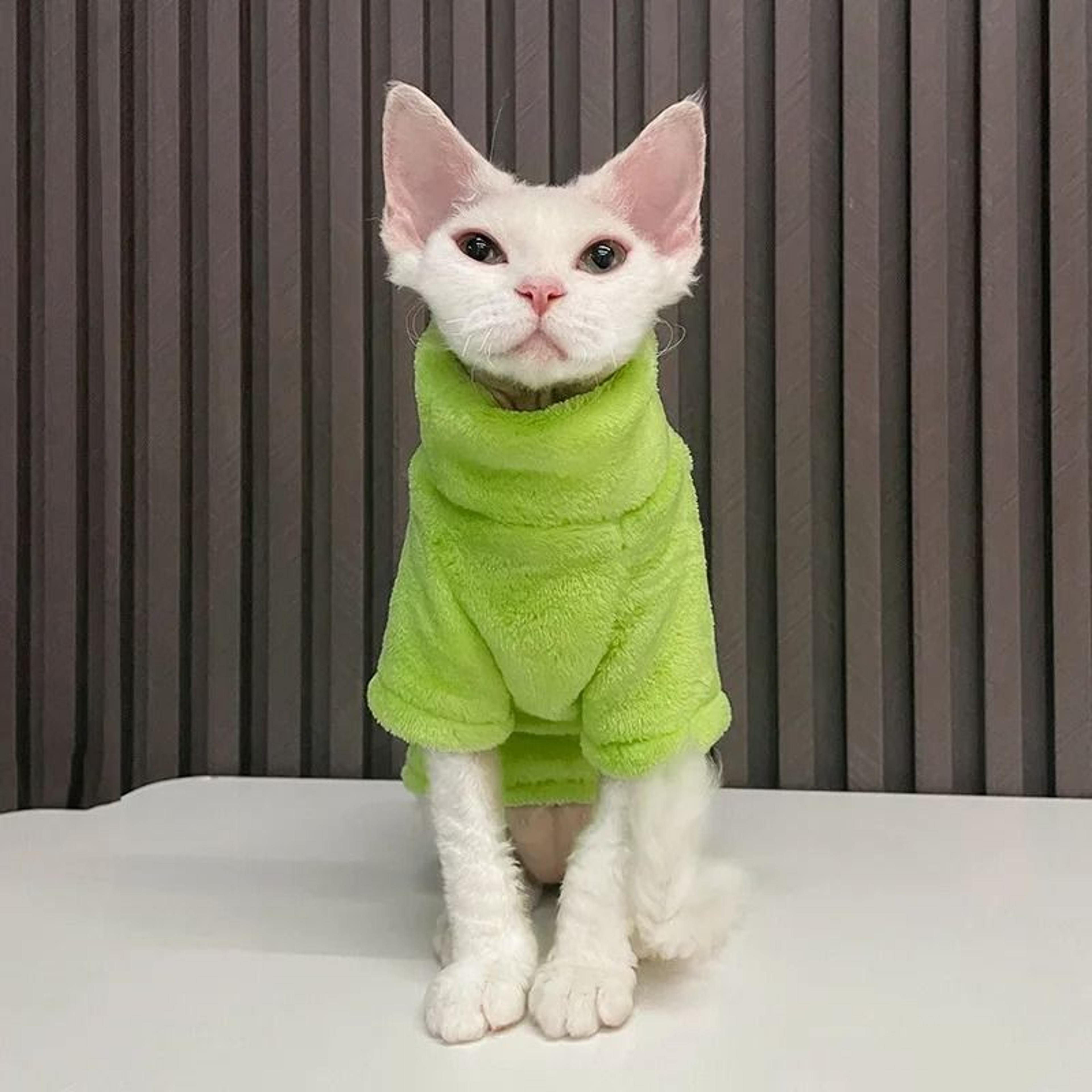 Turtleneck Fluff Pullover Cat Sweater Coat 8