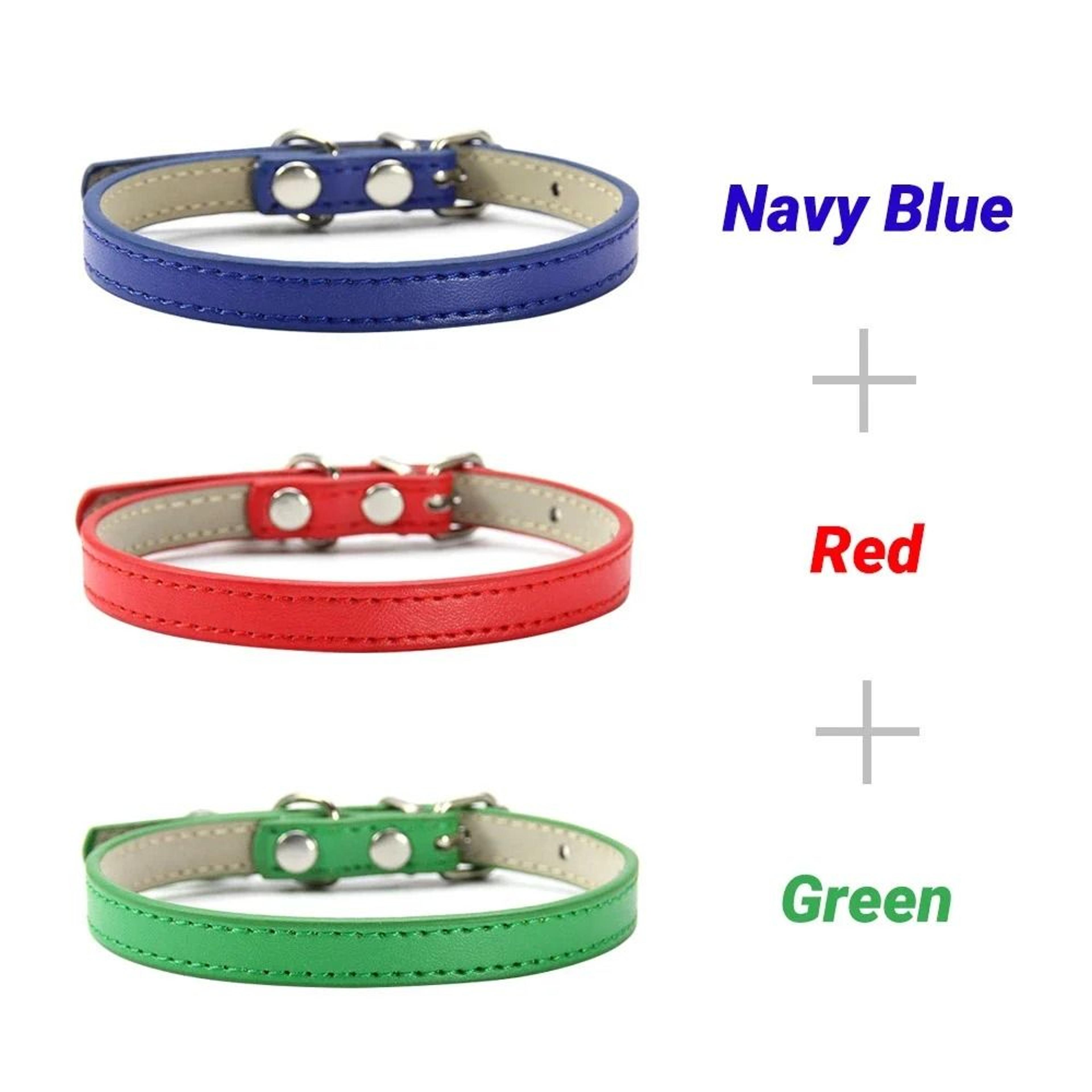 3Piece Soft PU Leather Cat Collar Set 11