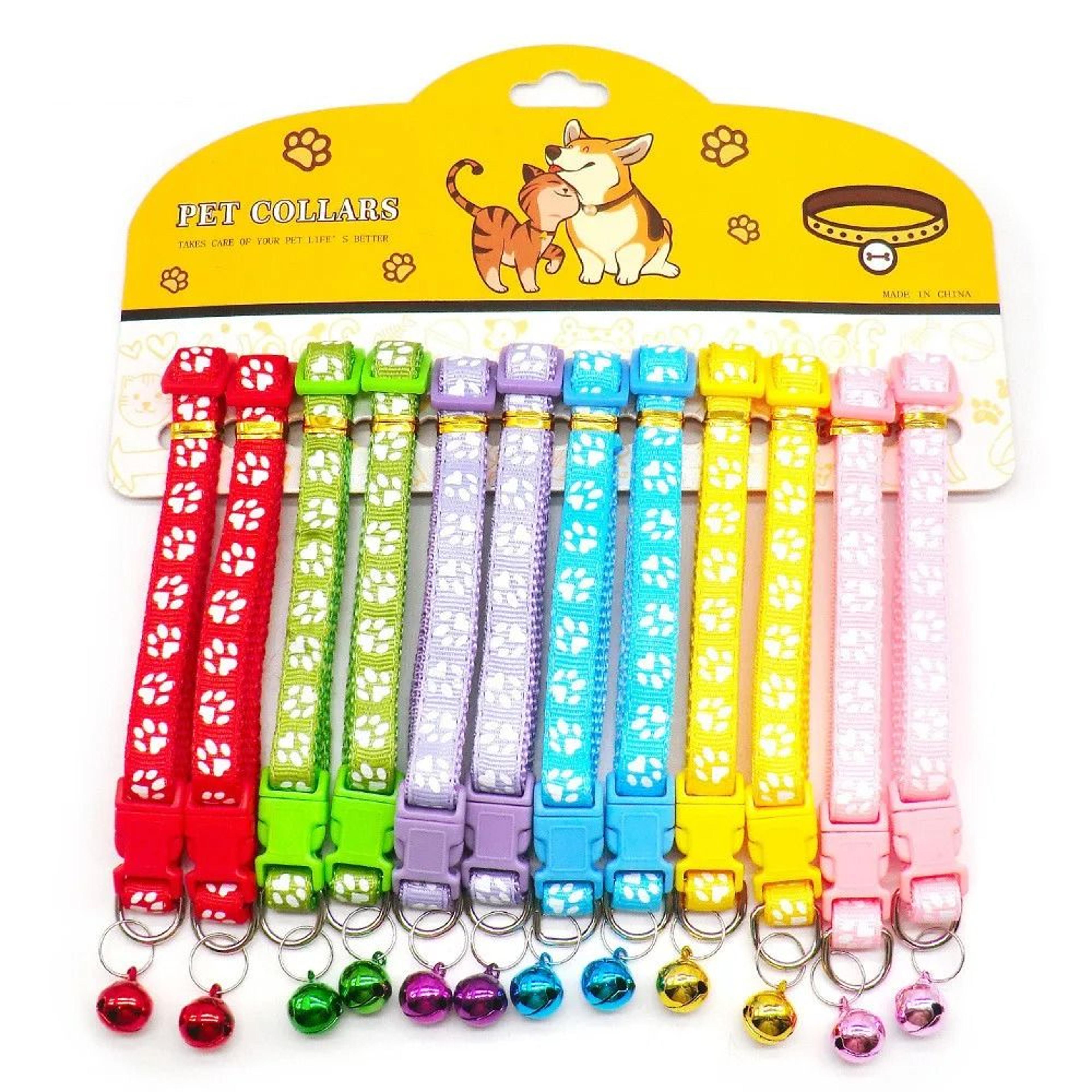 12Piece Wholesale Adjustable Nylon Cat  Dog Collars With Bells 3