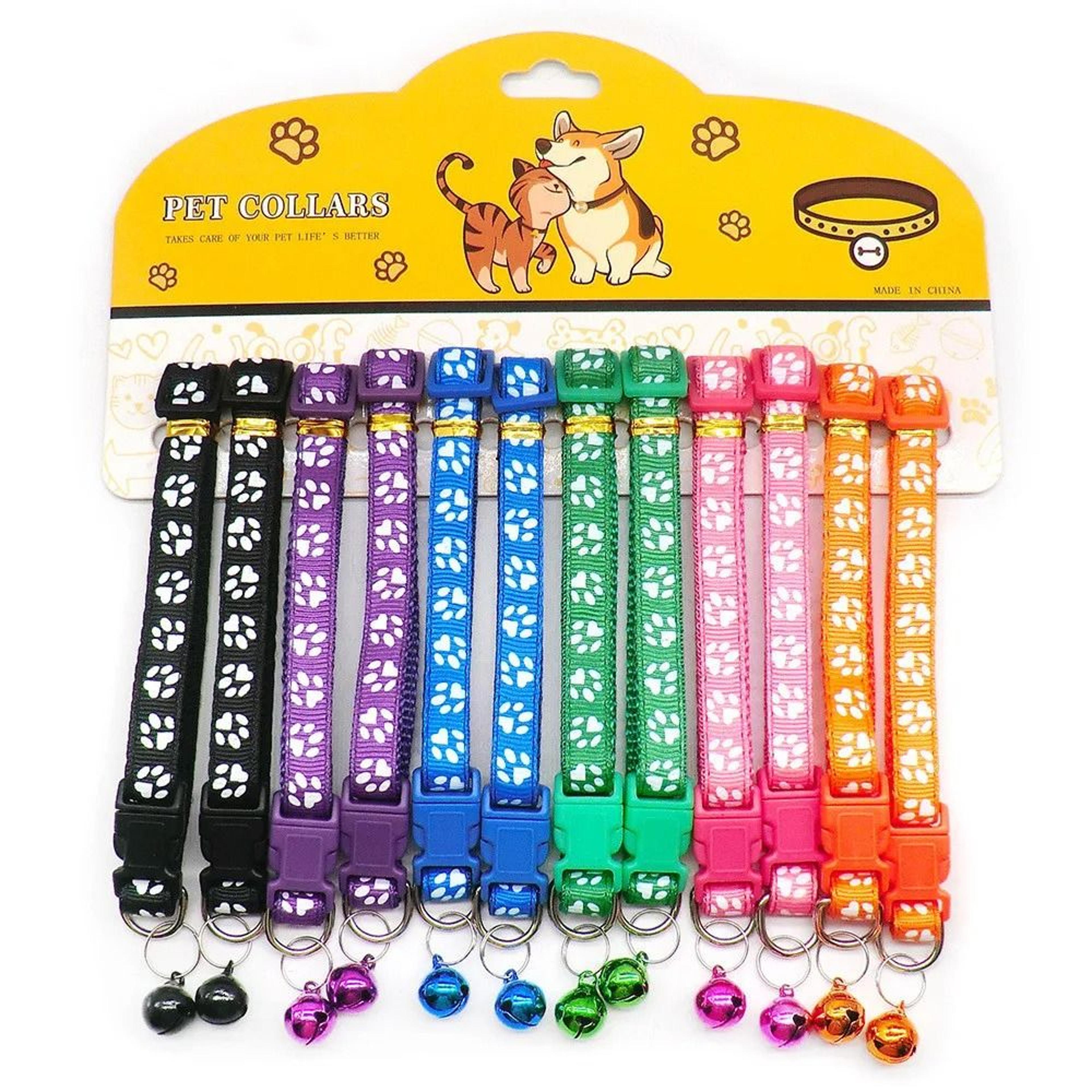 12Piece Wholesale Adjustable Nylon Cat  Dog Collars With Bells 17