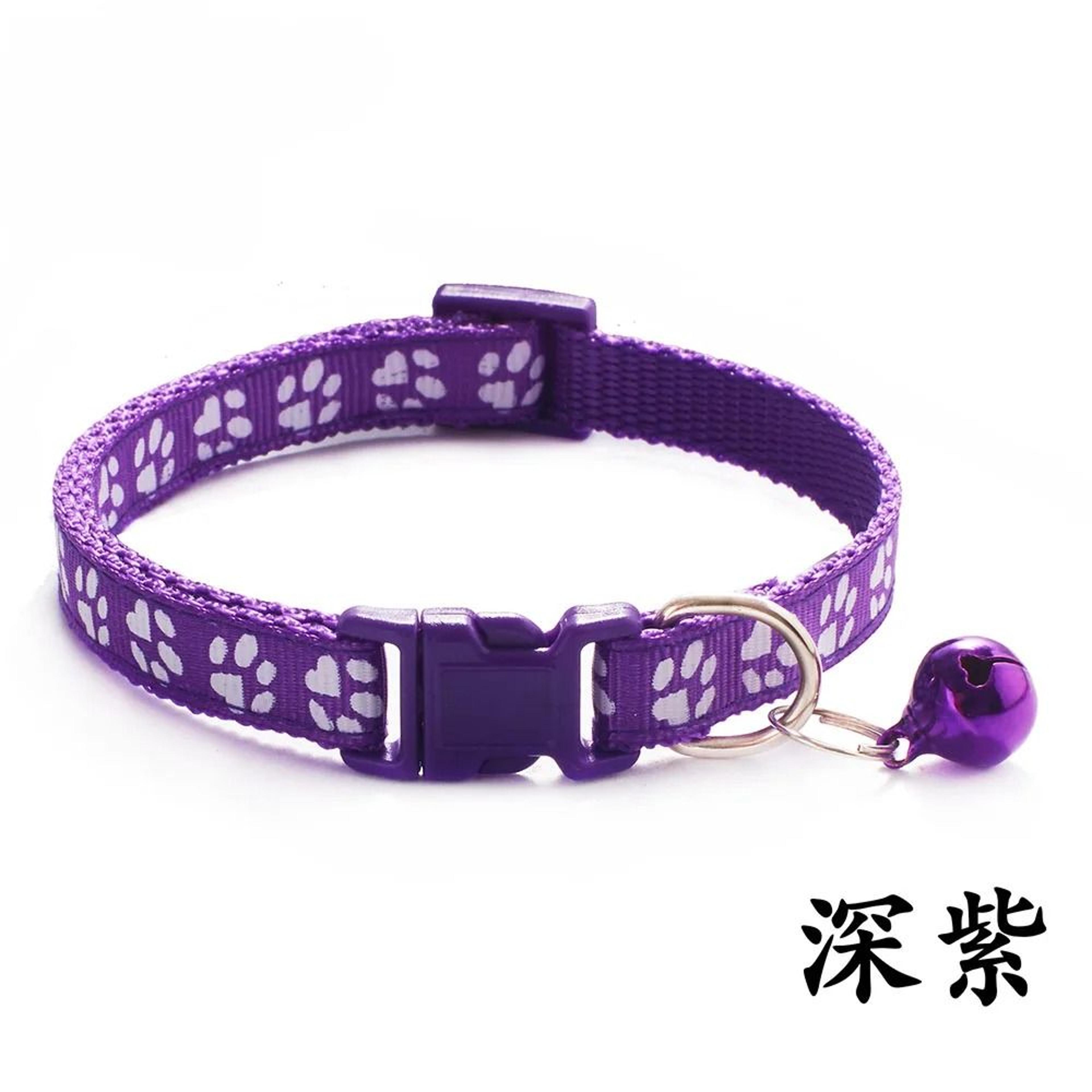 Adjustable Cute Paw Print Pet Collar With Bell 14
