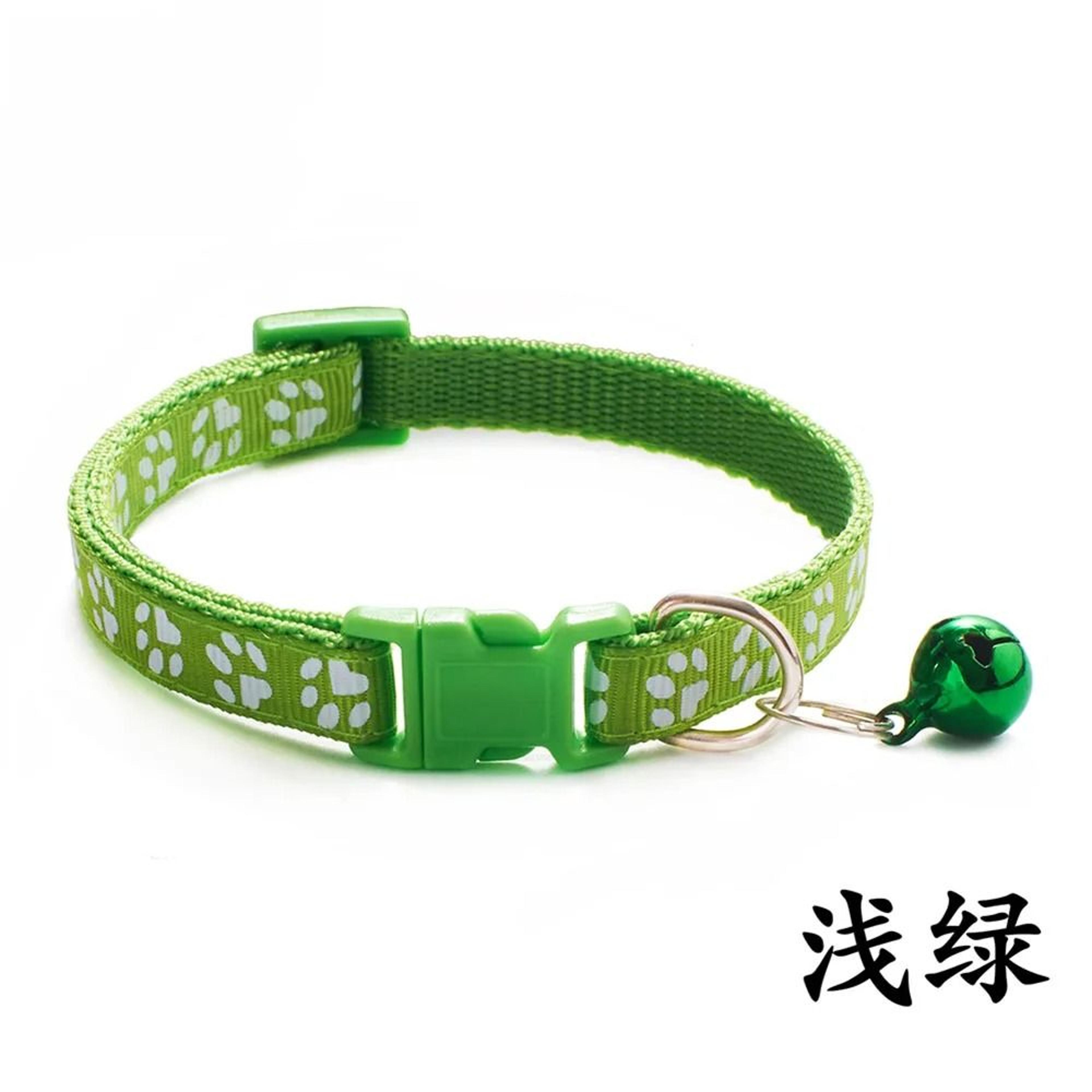Adjustable Cute Paw Print Pet Collar With Bell 17