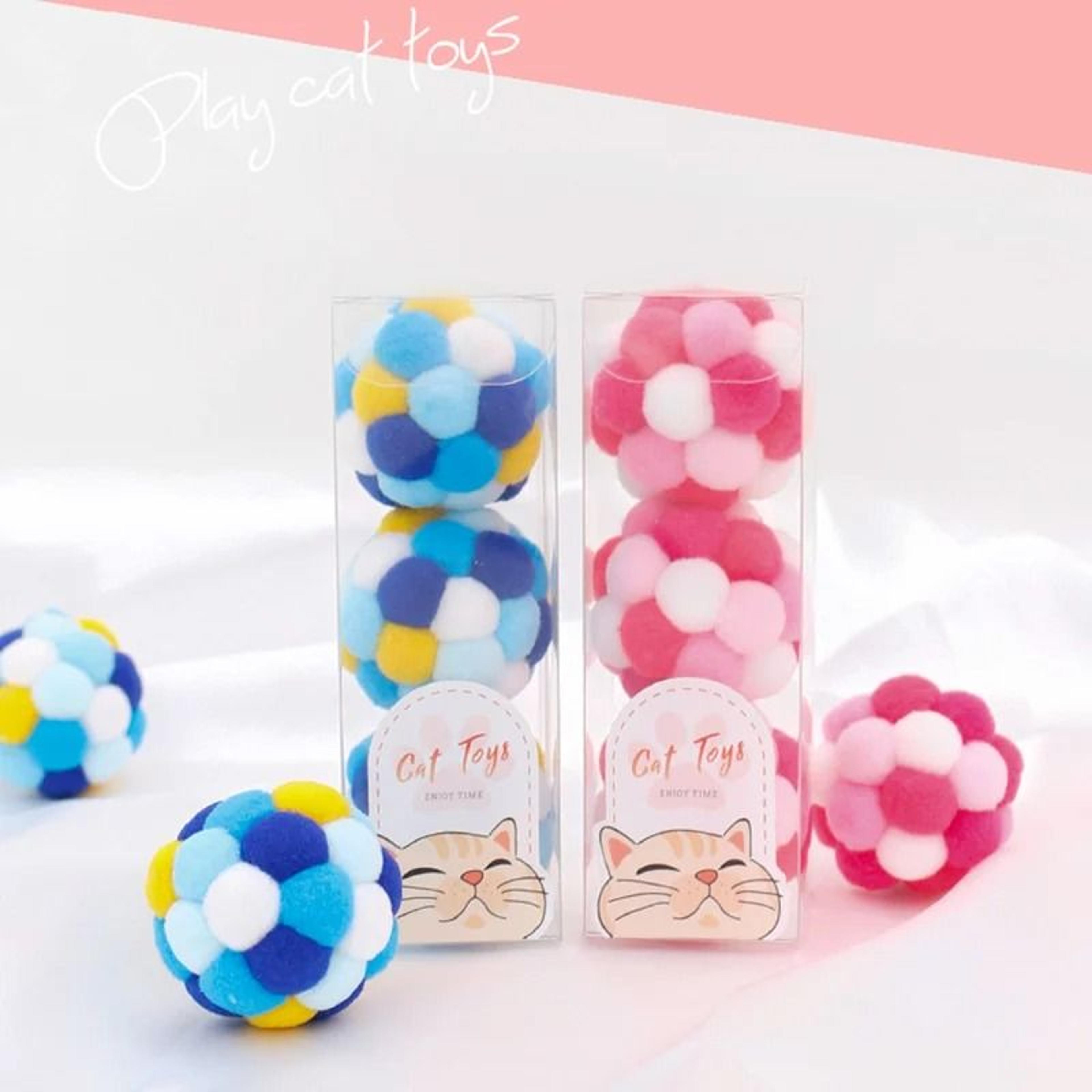 interactive plush rainbow bell ball pet toy set