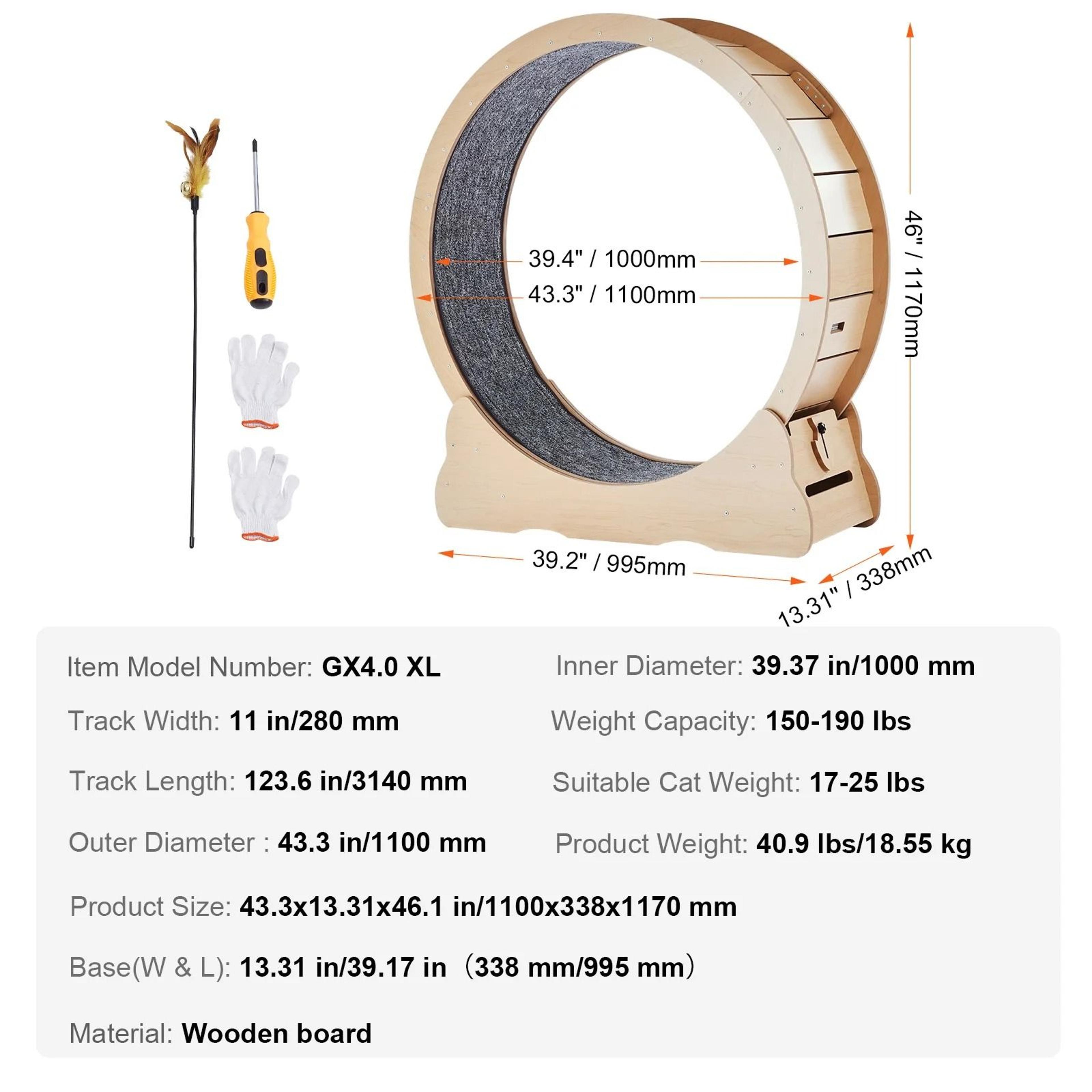 SucceBuy Wooden Cat Exercise Wheel Treadmill 9