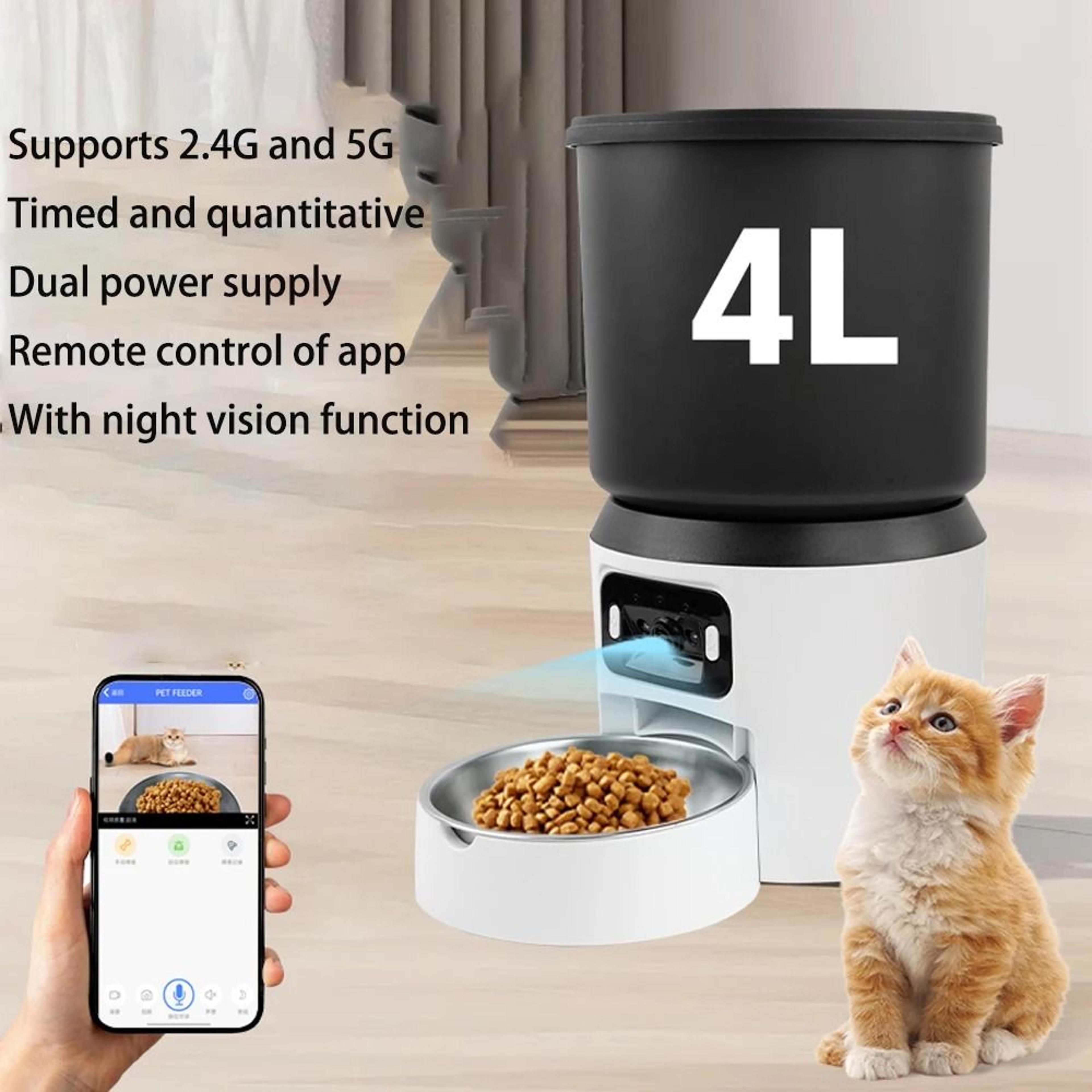 4L Smart Automatic Pet Feeder With Camera And Timer Dispenser 4