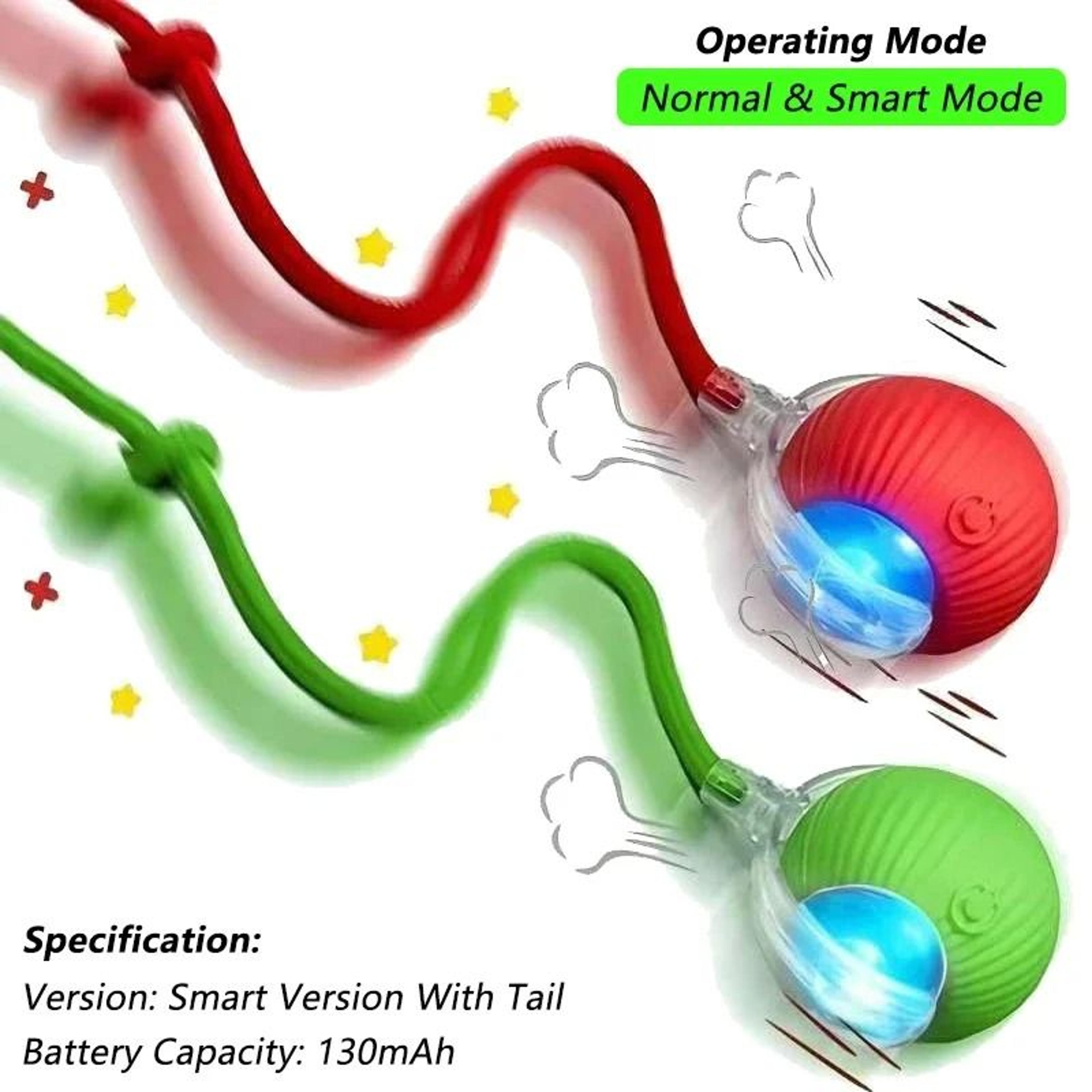 Automatic Smart Rolling Ball Pet Toy With Faux Tail 6