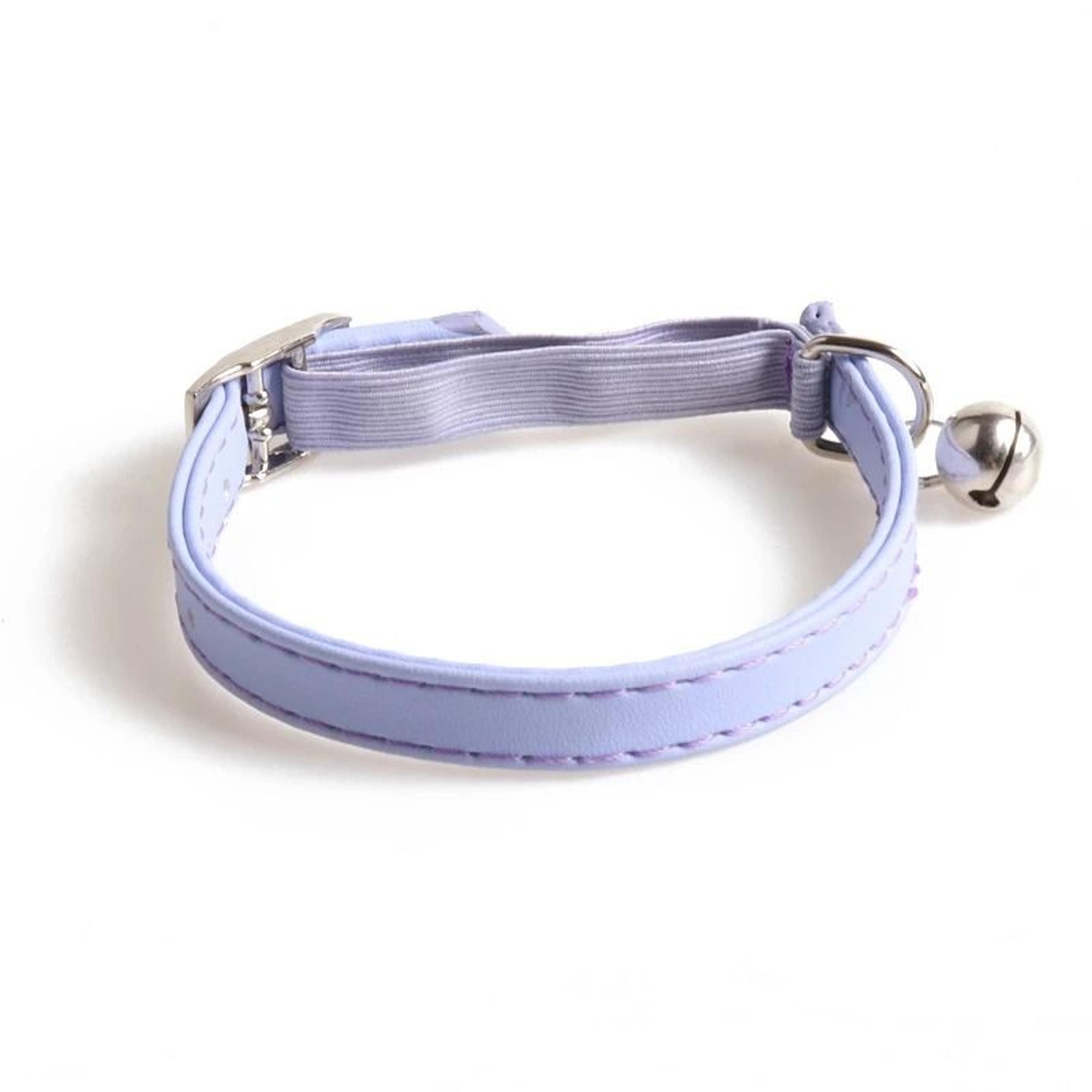 Cute Macaron Color Elastic Adjustable Pet Collar With Bell 11