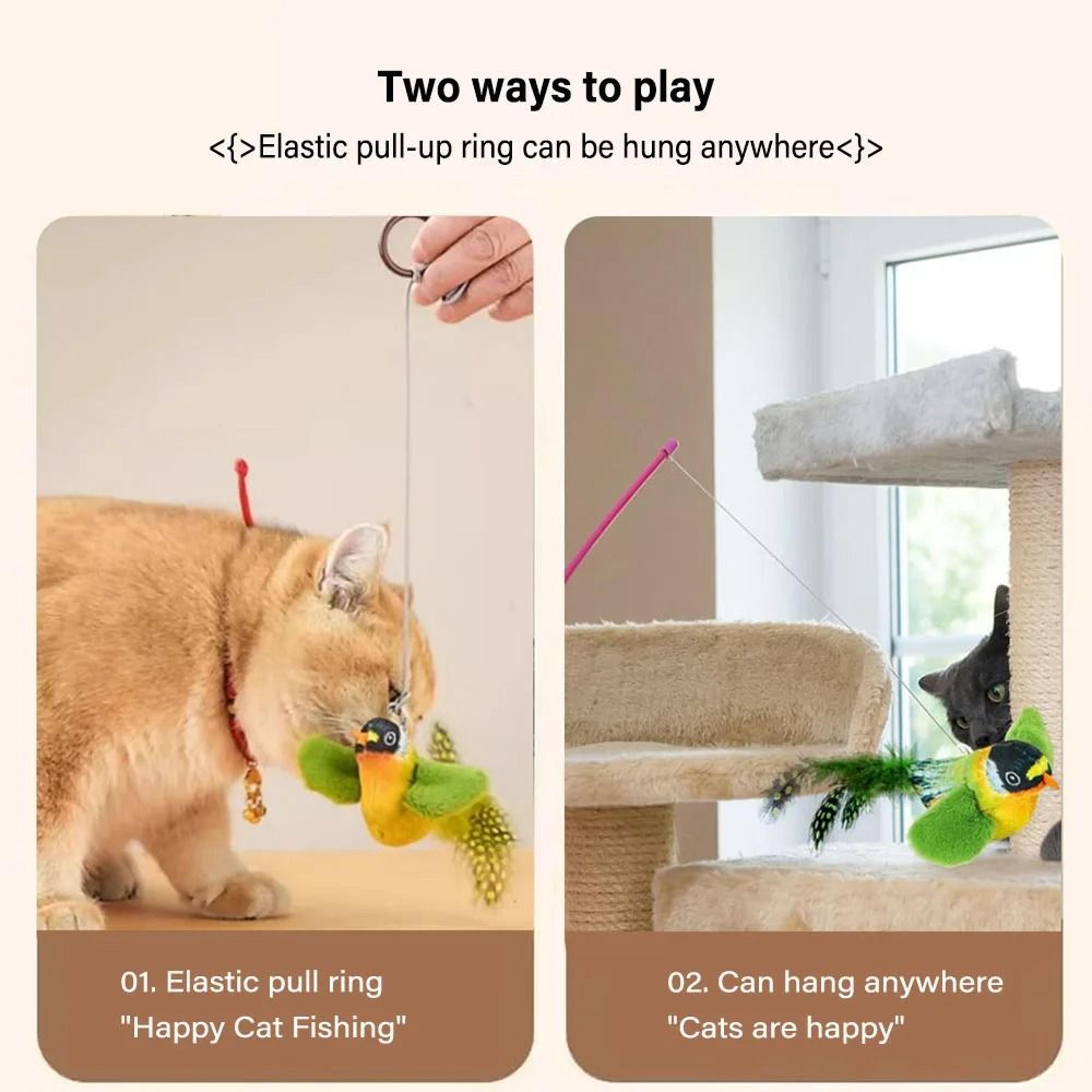 Interactive Simulation Bird Plush Cat Toy With Realistic Sound 2