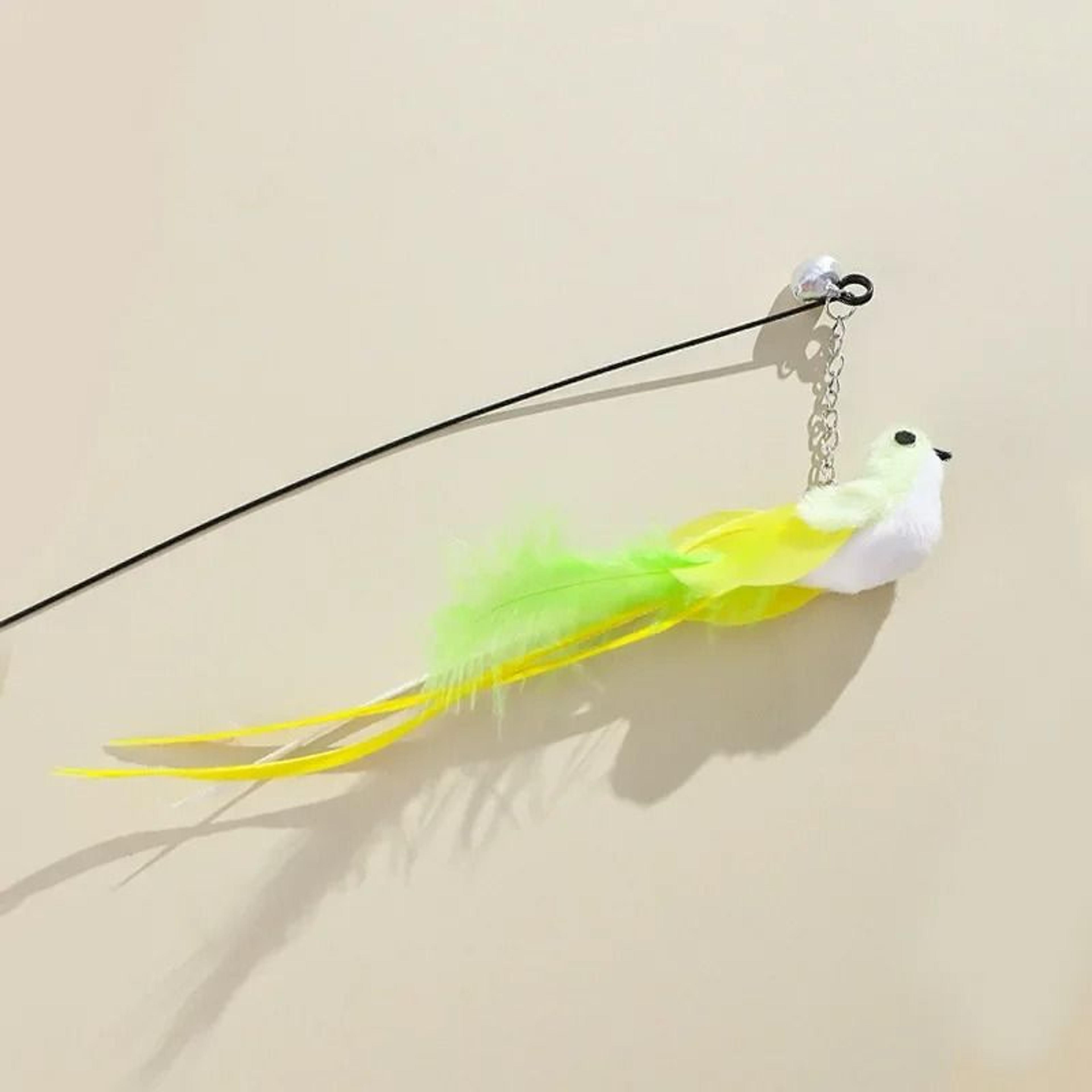 Telescopic Interactive Simulation Bird And Feather Cat Teaser Wand 1