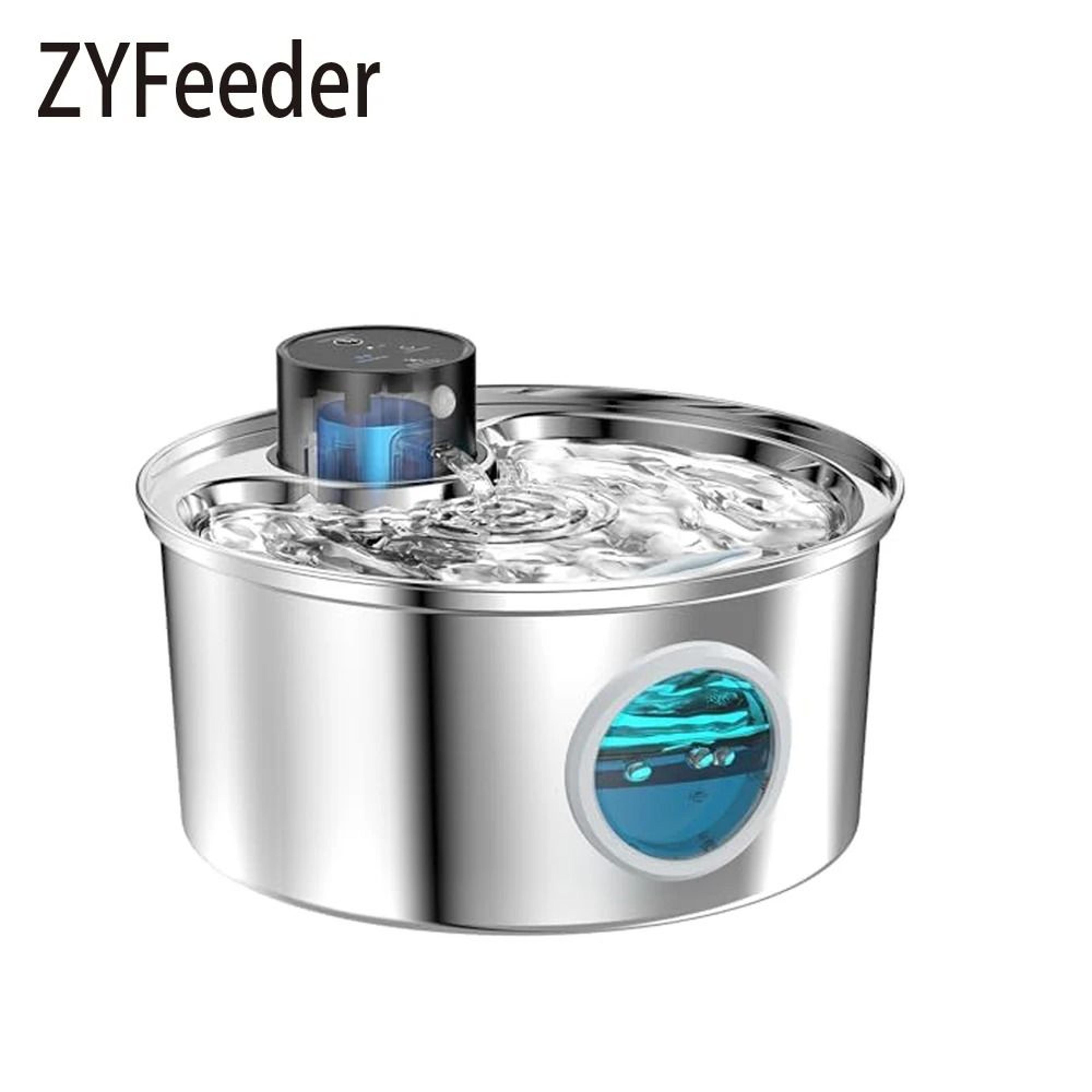 108 oz / 3.2l stainless steel cordless pet water fountain