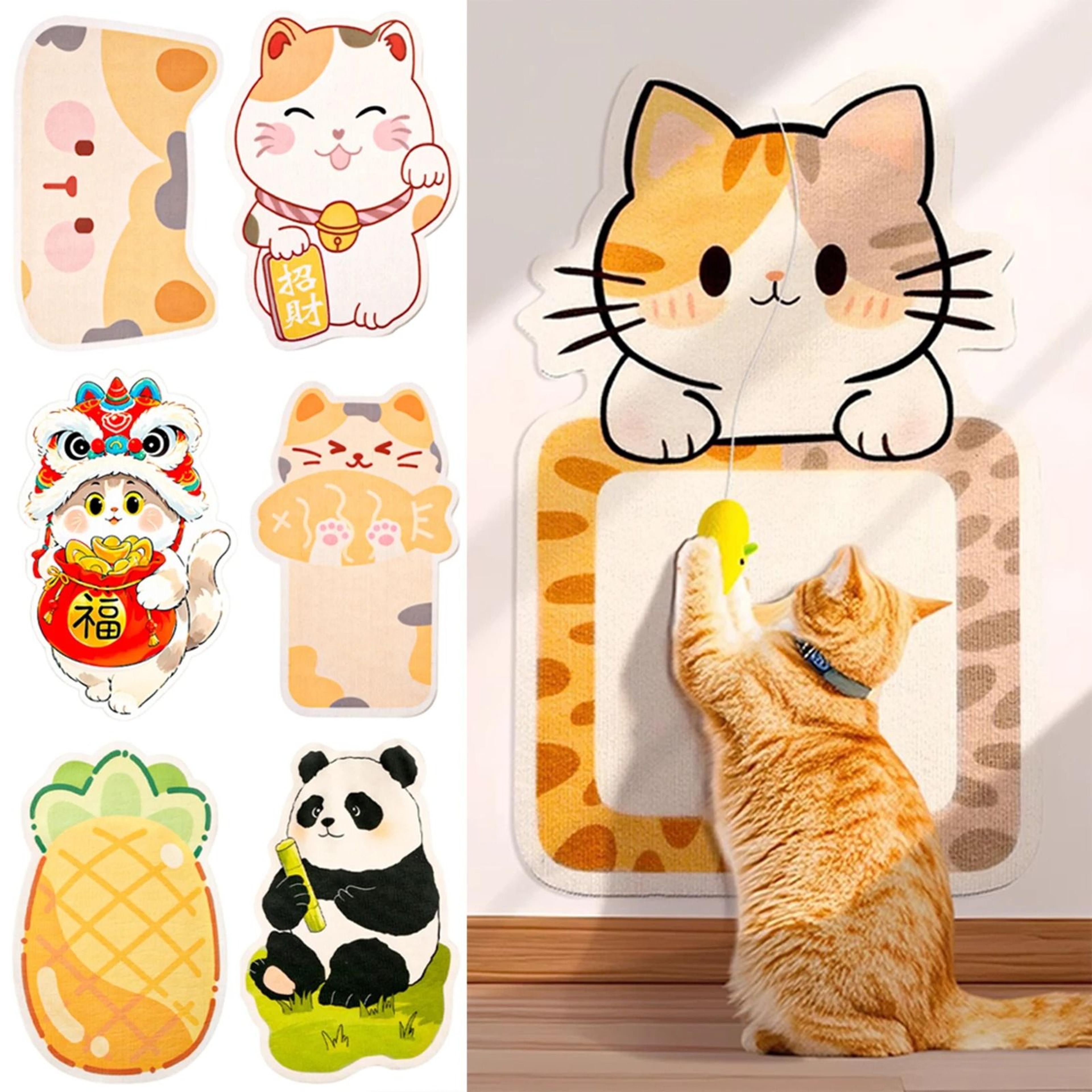 SelfAdhesive WallMounted Felt Cat Scratcher Mat With Toy 0