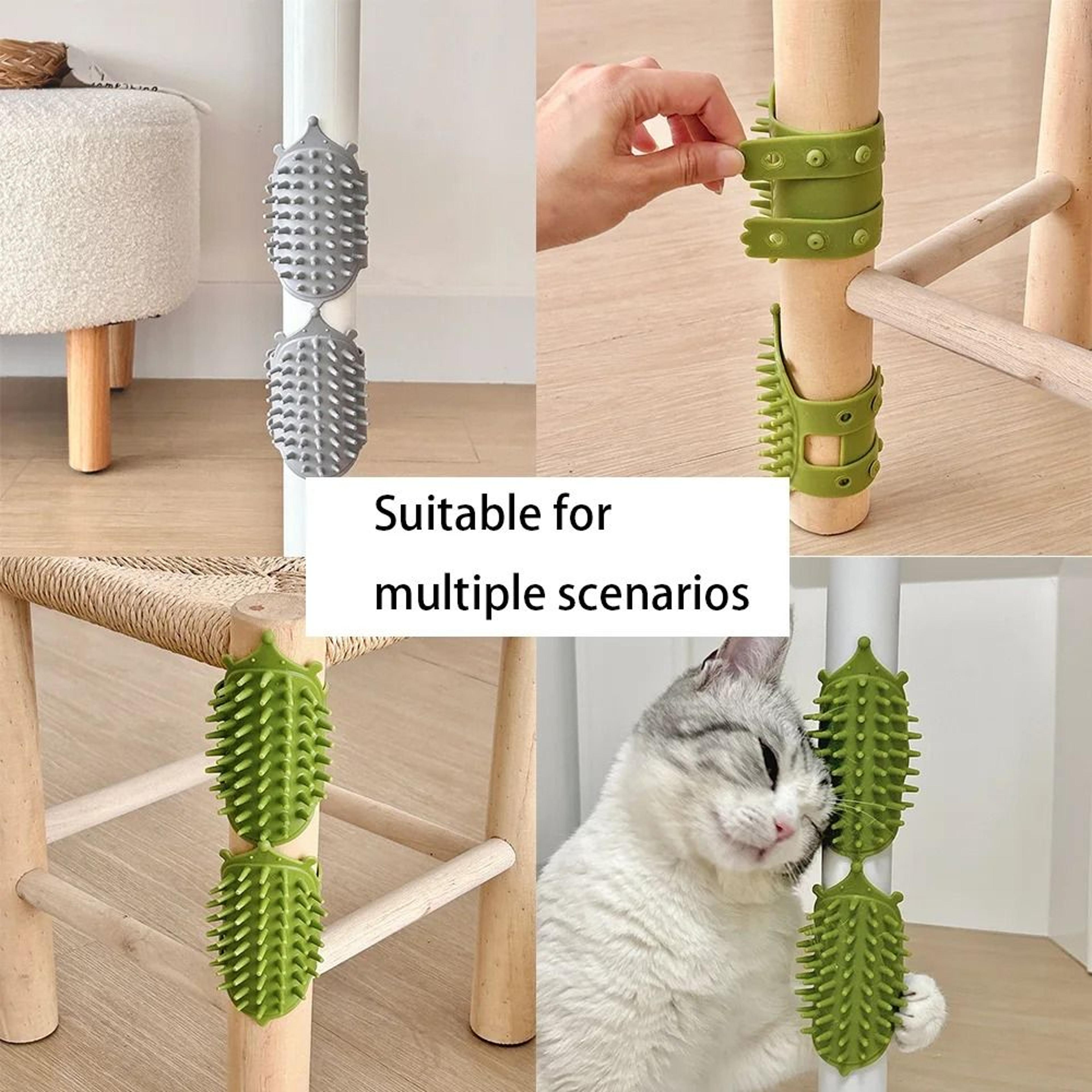 Pet Cat Hair Removal Massage Comb And Corner Self Grooming Rubbing Brush 2