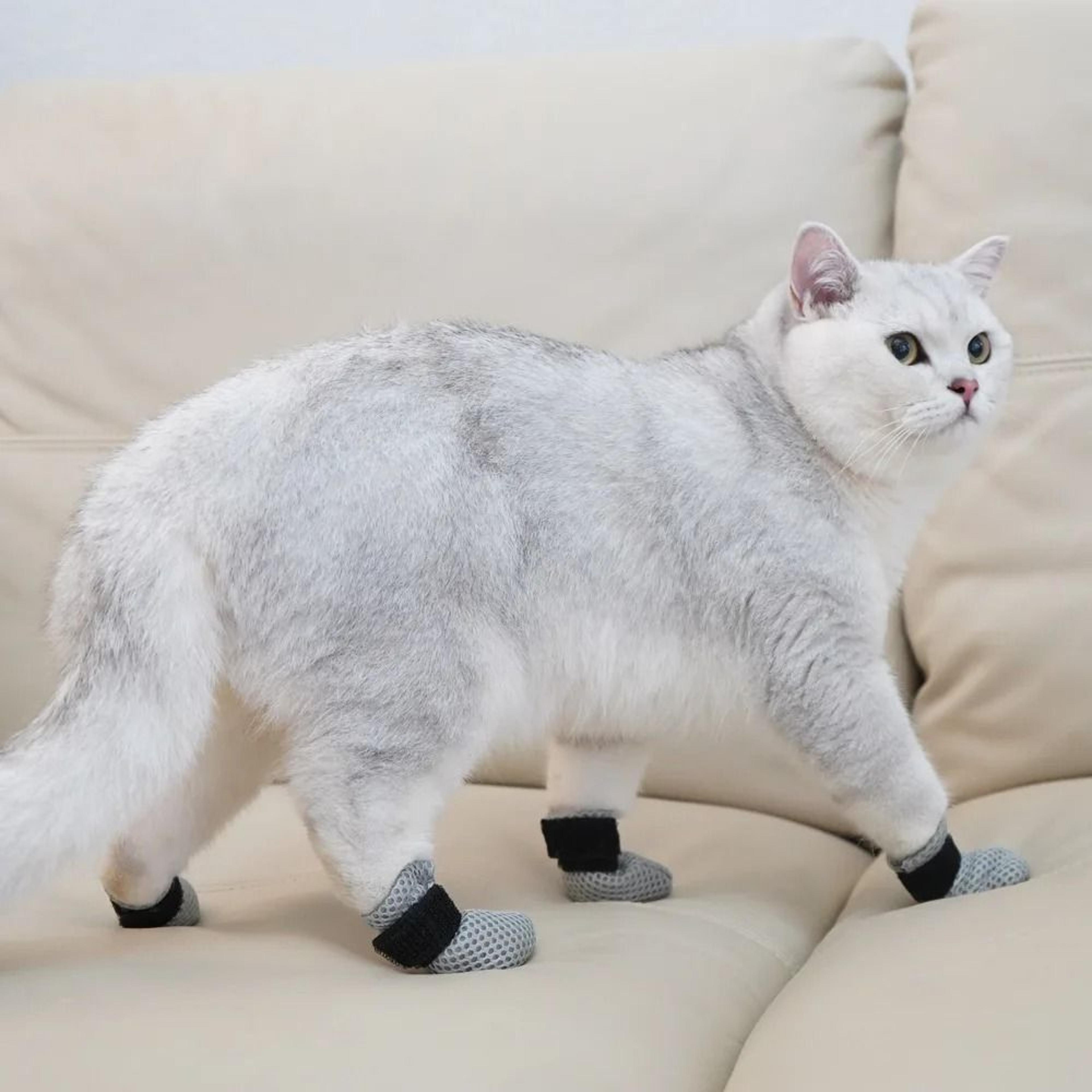anti scratch protective cat socks and soft breathable indoor pet booties