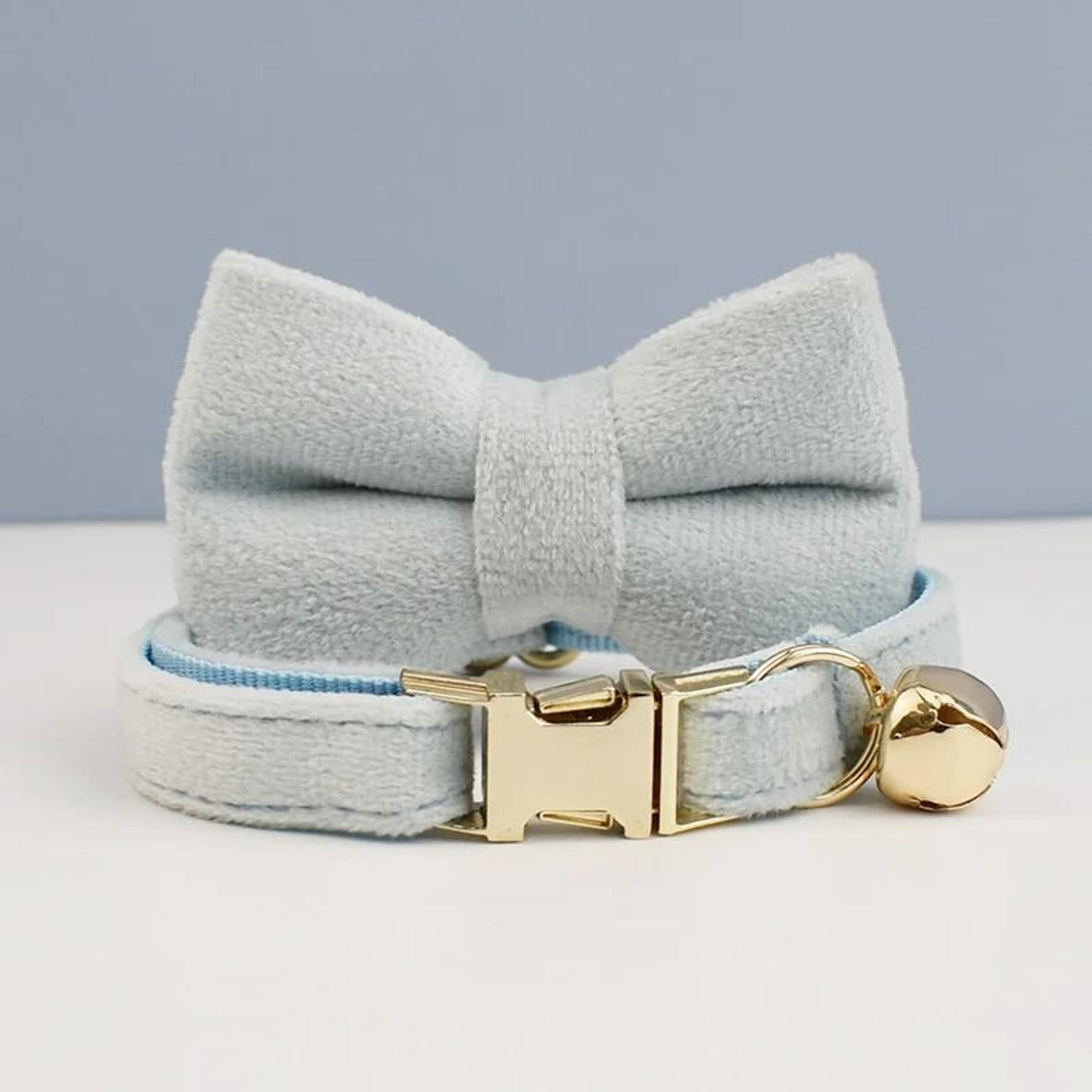 Stylish Adjustable Velvet Cat Collar With Bowknot And Free Personalization 11