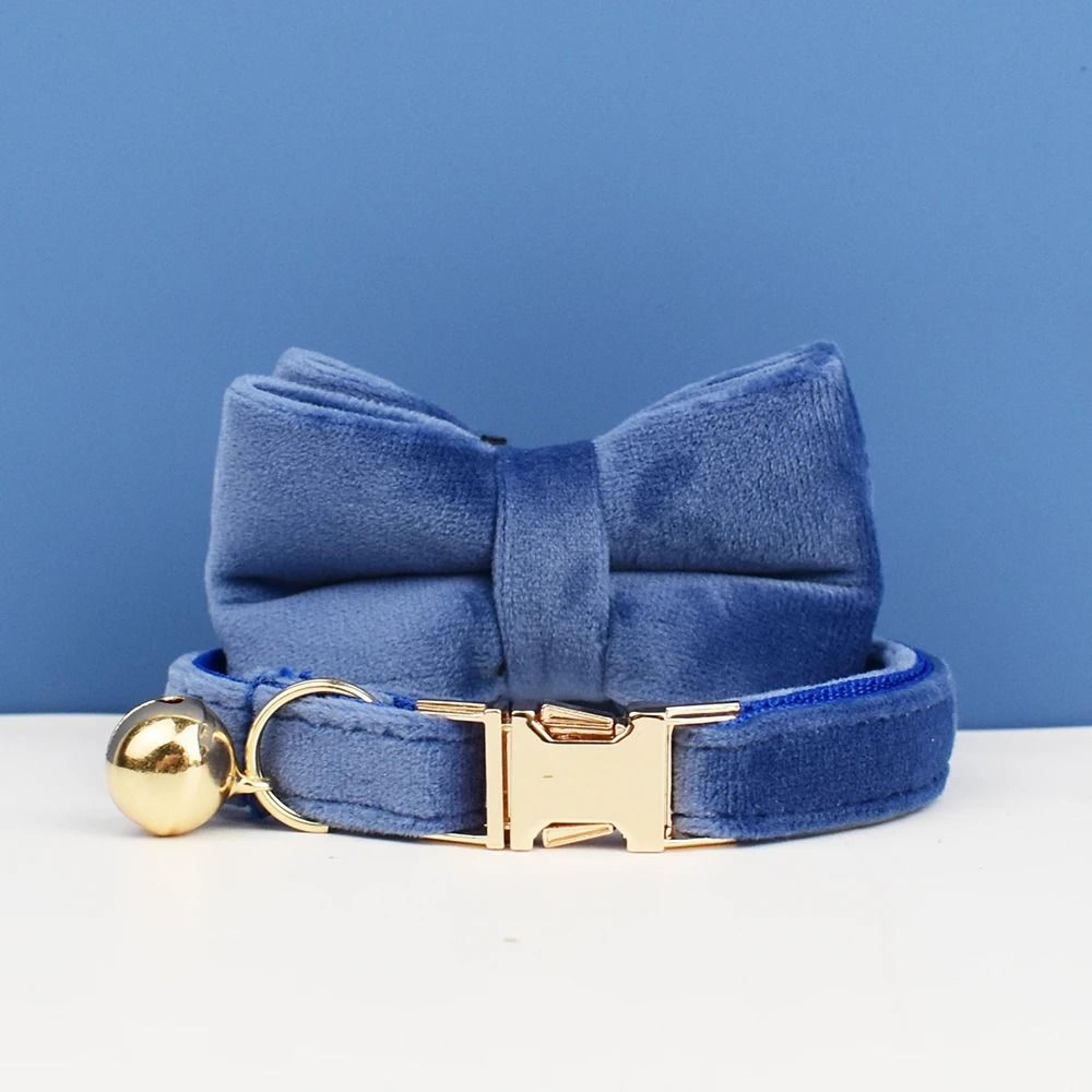 Stylish Adjustable Velvet Cat Collar With Bowknot And Free Personalization 15