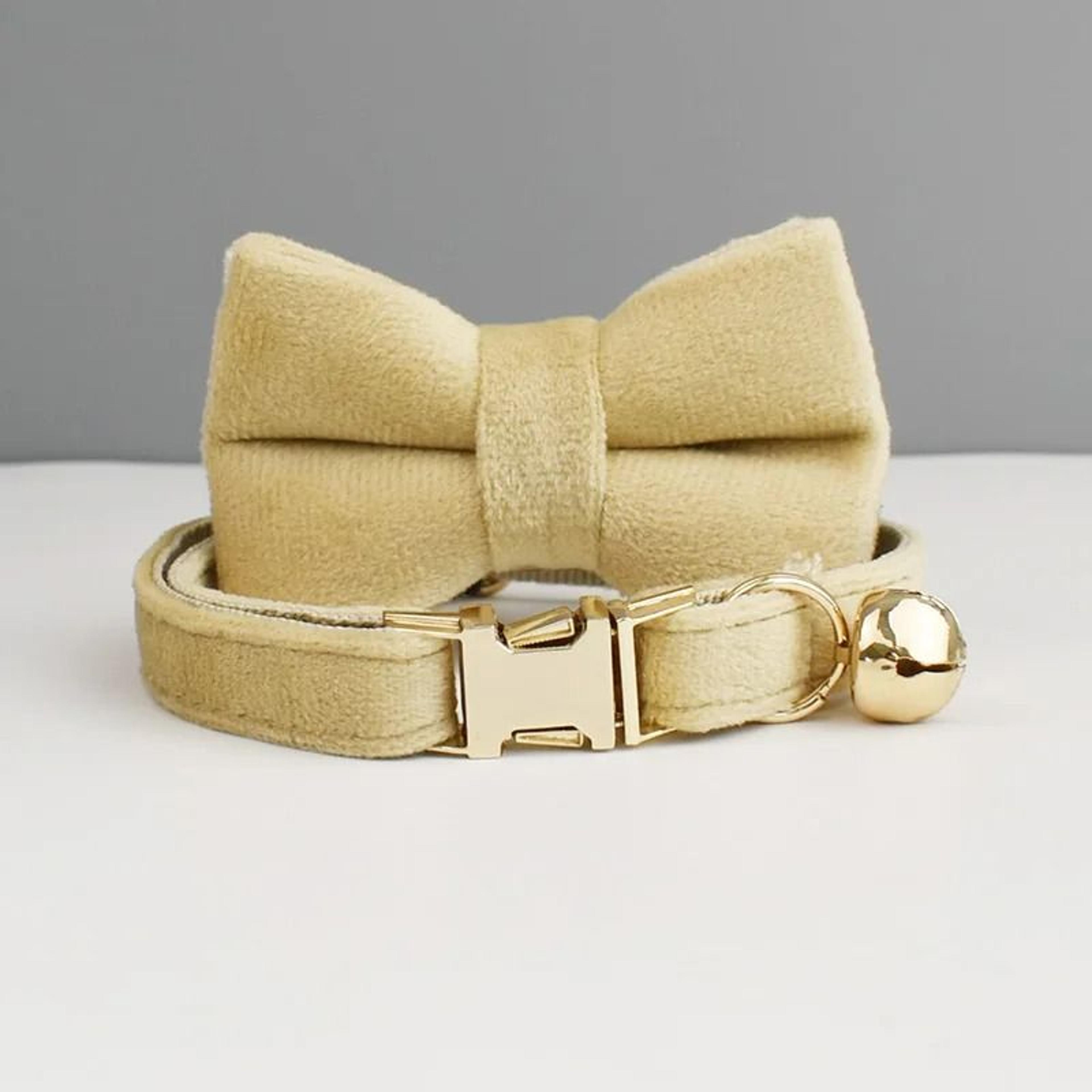 Stylish Adjustable Velvet Cat Collar With Bowknot And Free Personalization 23