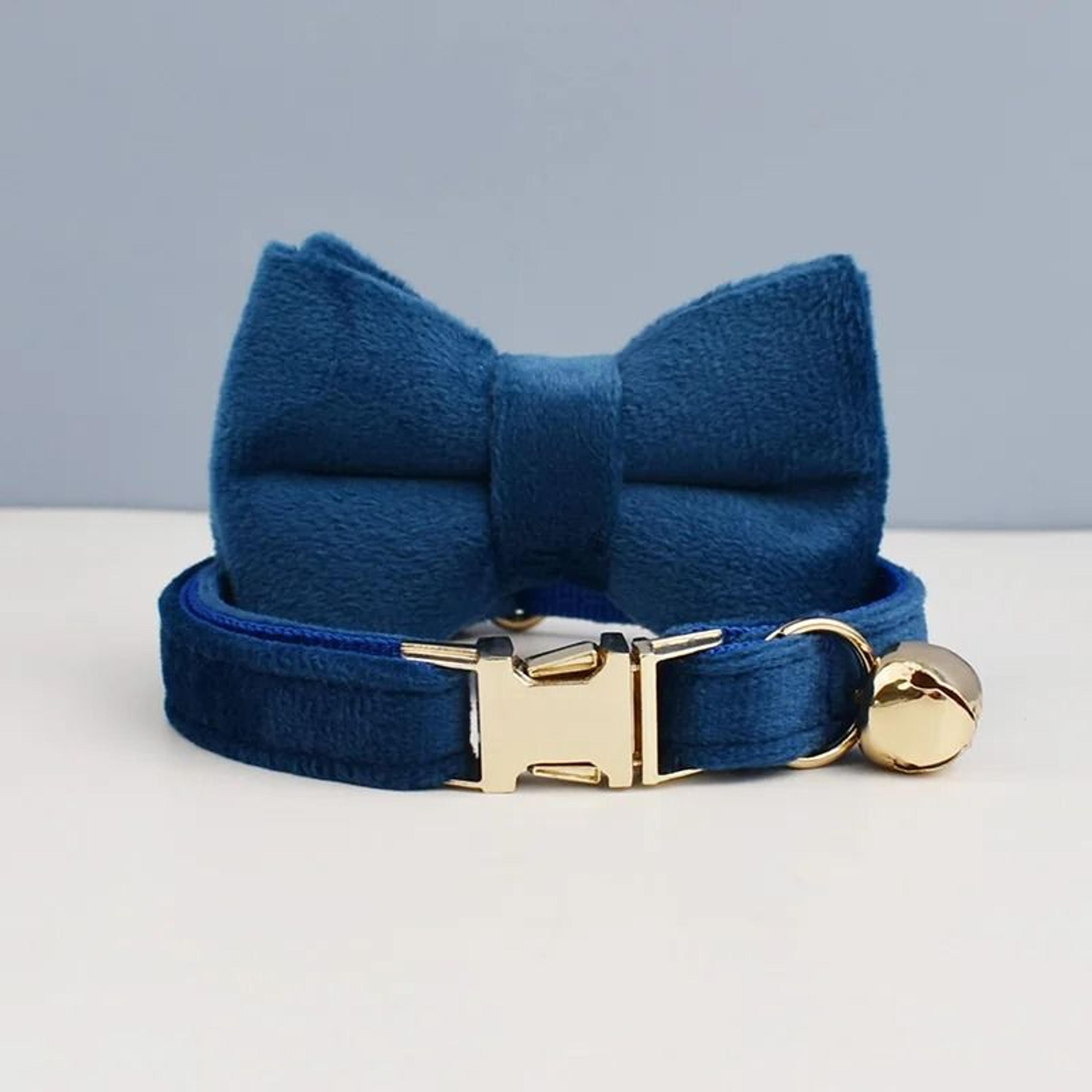 Stylish Adjustable Velvet Cat Collar With Bowknot And Free Personalization 26