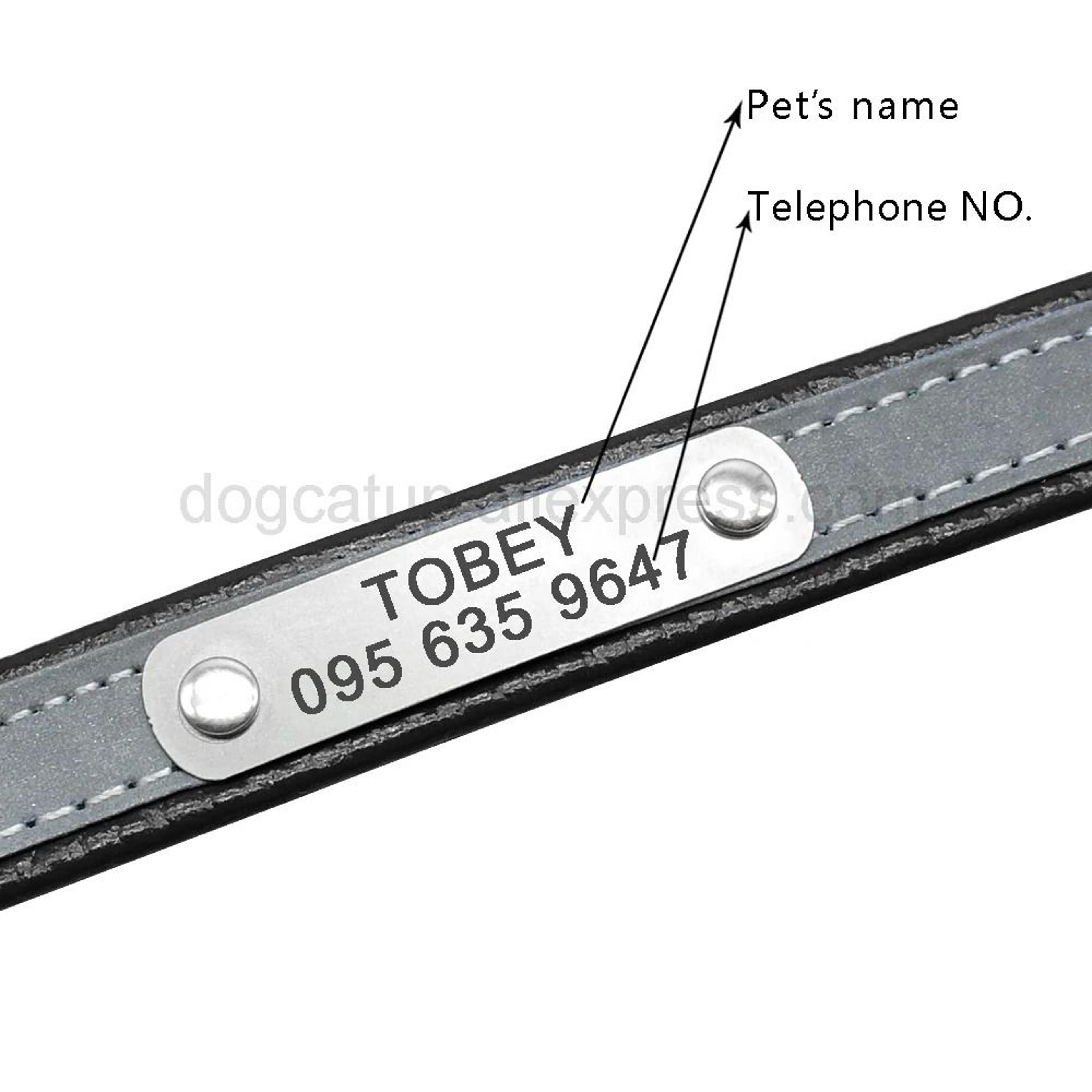 3in1 Personalized Engraved Cat Collar With Reflective Safety Band And ID Nameplate 1