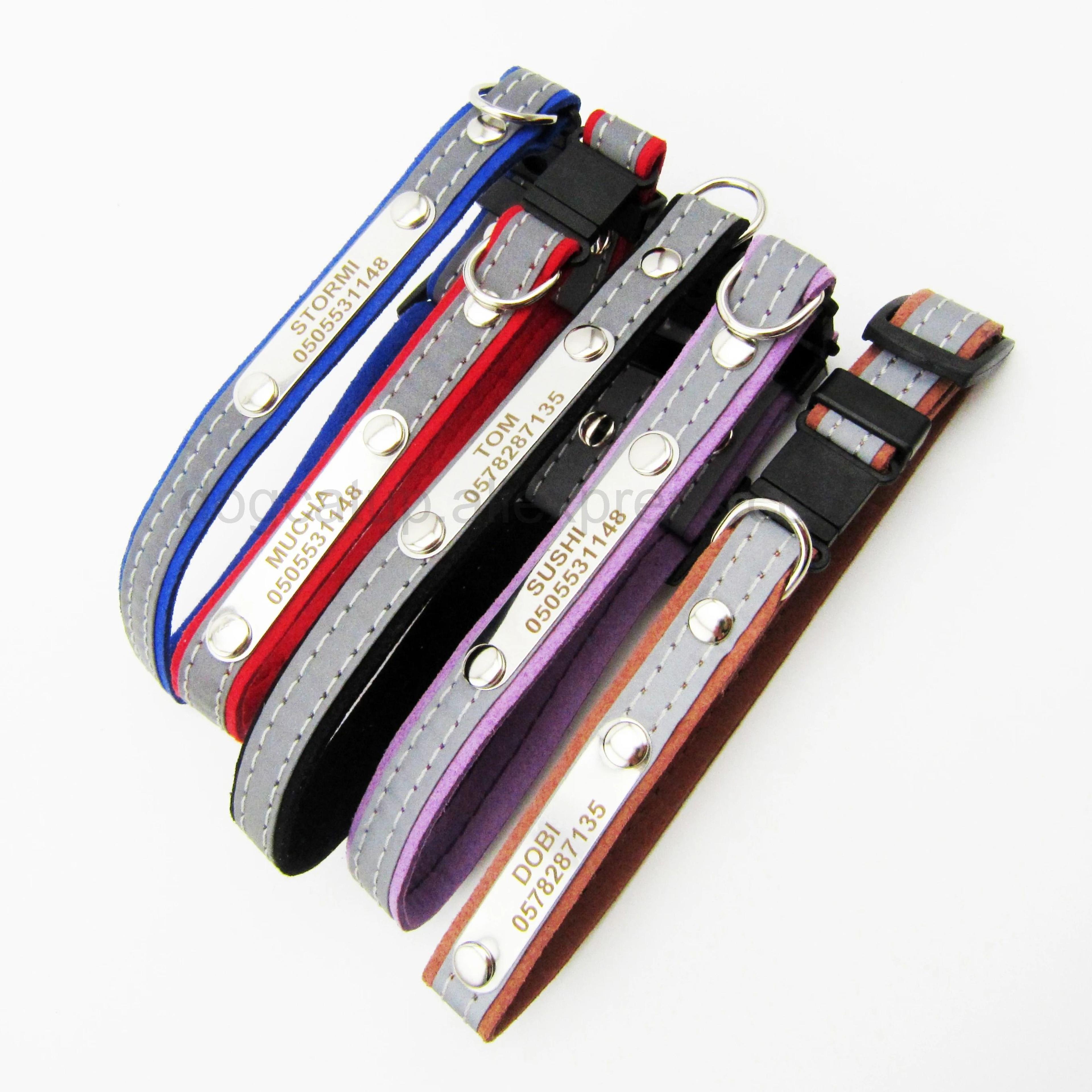 3in1 Personalized Engraved Cat Collar With Reflective Safety Band And ID Nameplate 3