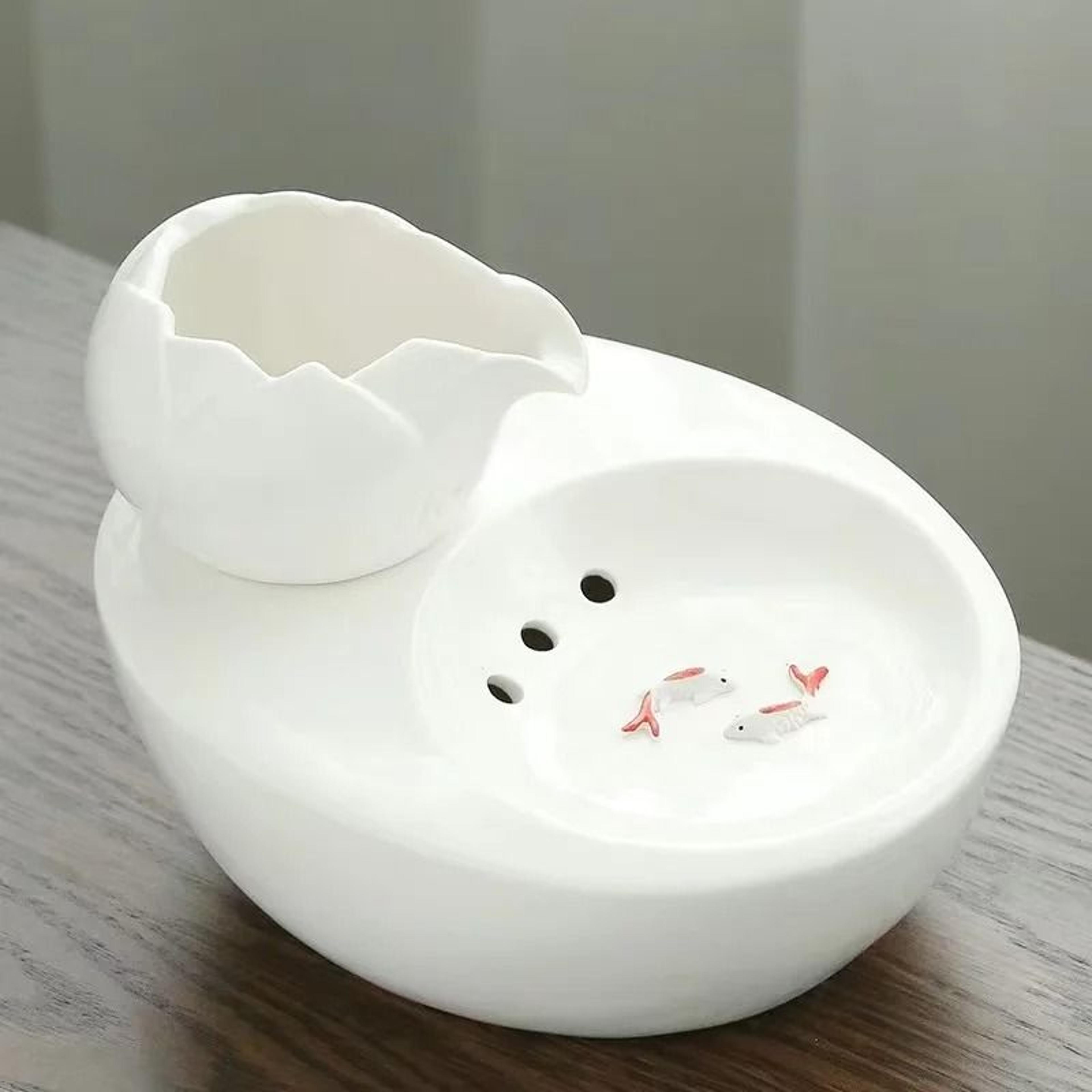 Ceramic Pet Water Fountain With Quiet USB Pump For Cats And Small Dogs 7