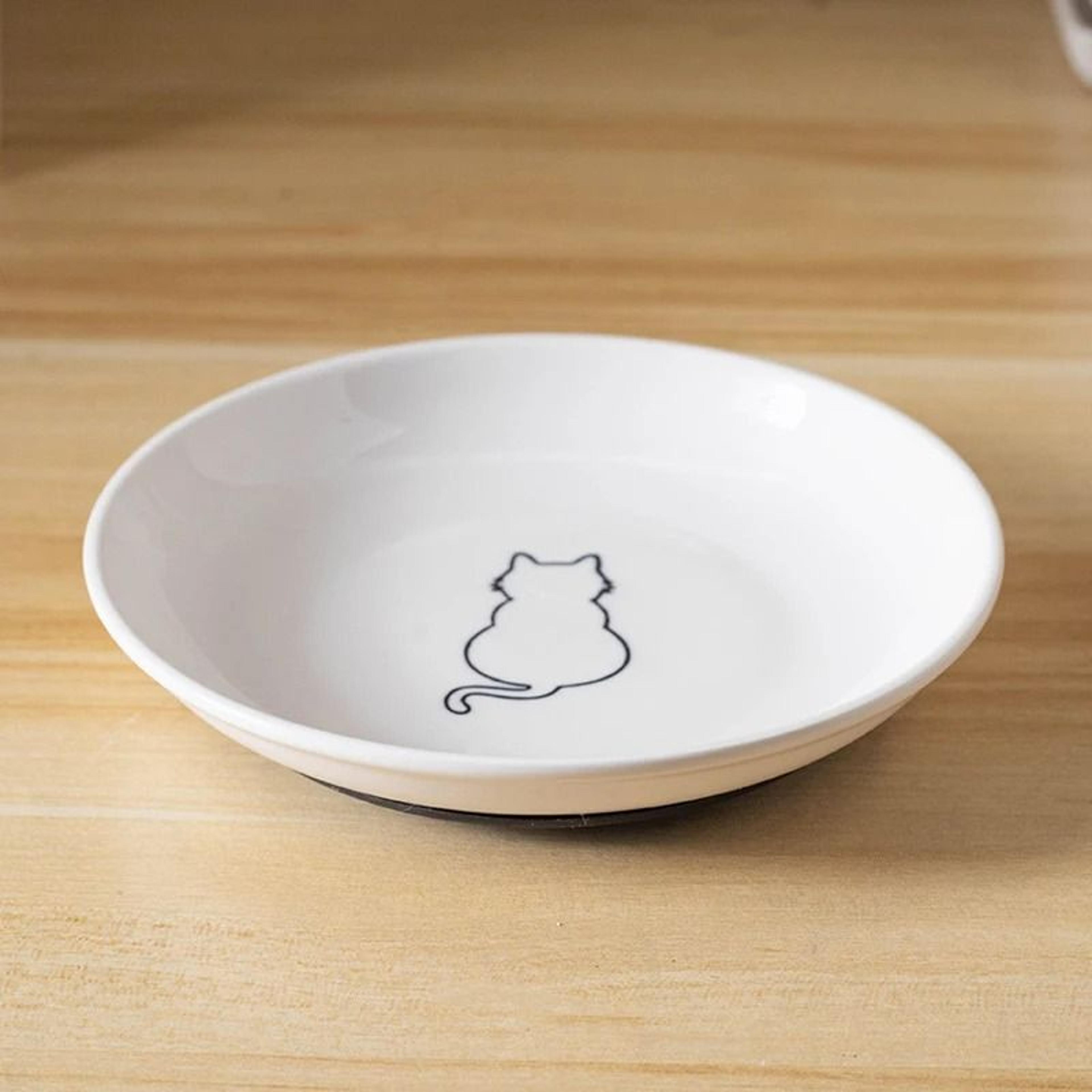 Premium Ceramic Feeding Bowl Platter With NonSlip Silicone Base For Kittens And Cats 7