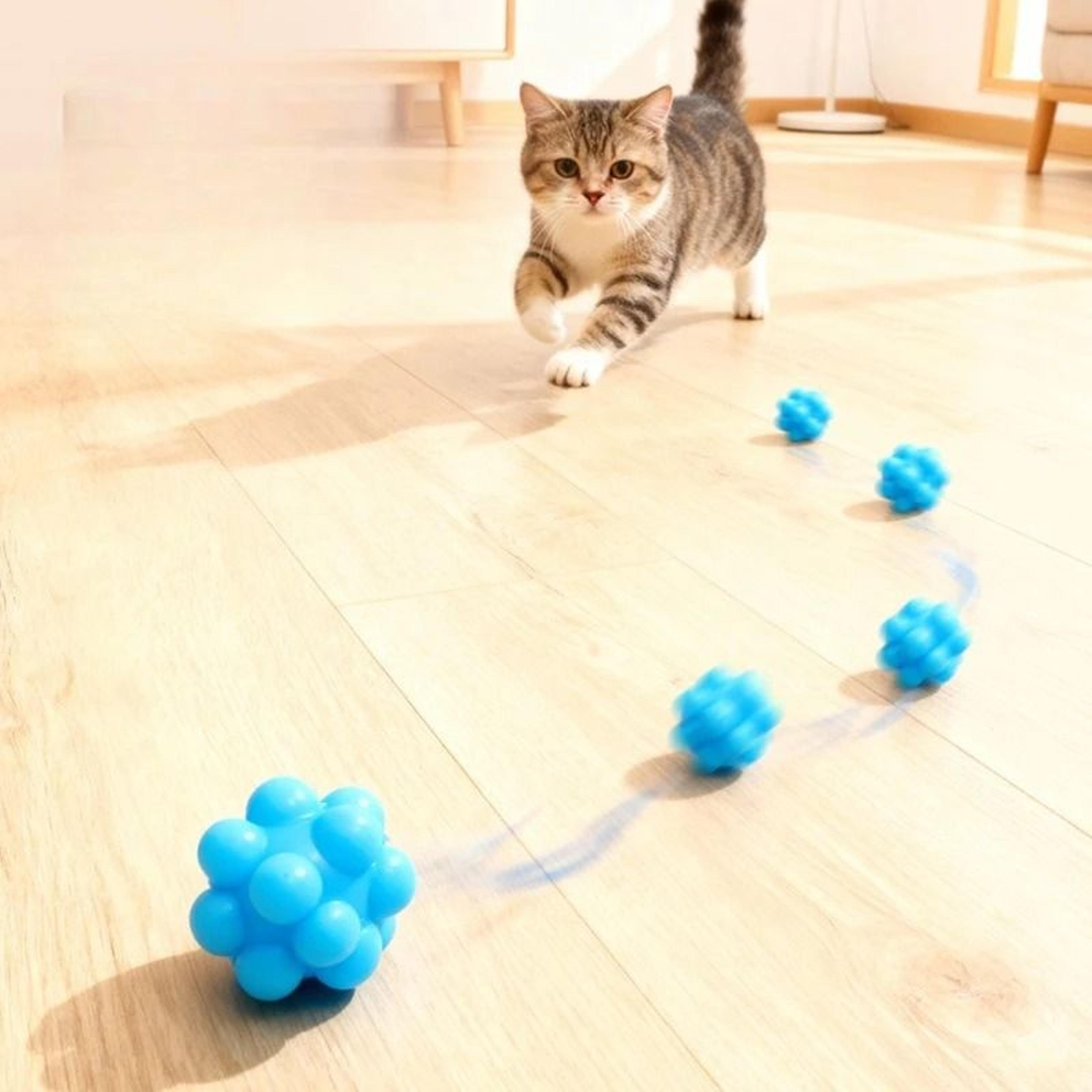 HighElasticity Bouncy Cat Chew Ball And BiteResistant Interactive Teeth Cleaning Toy 2
