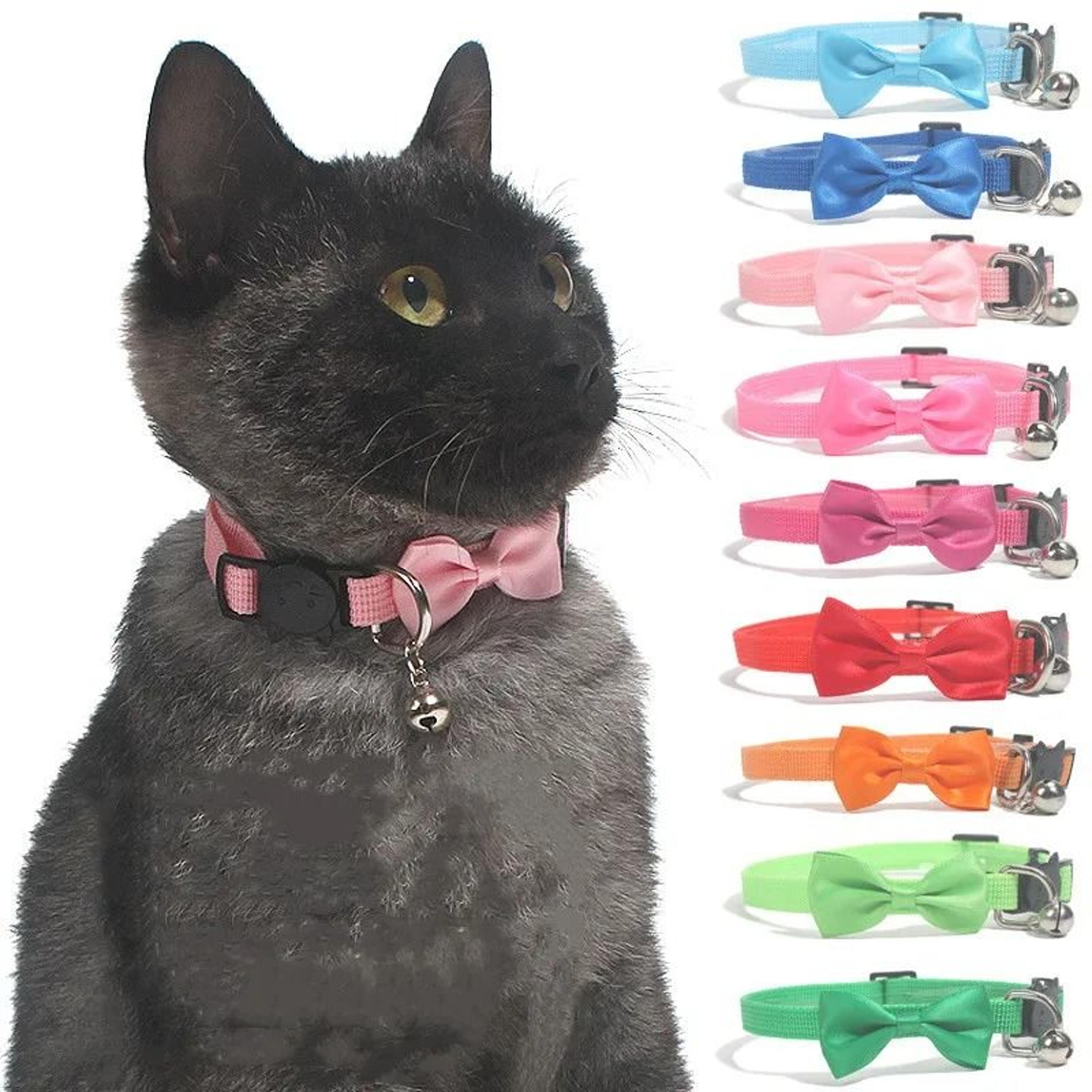 charming adjustable multicolor pet bowtie collar with safety bell accent for cats and puppies