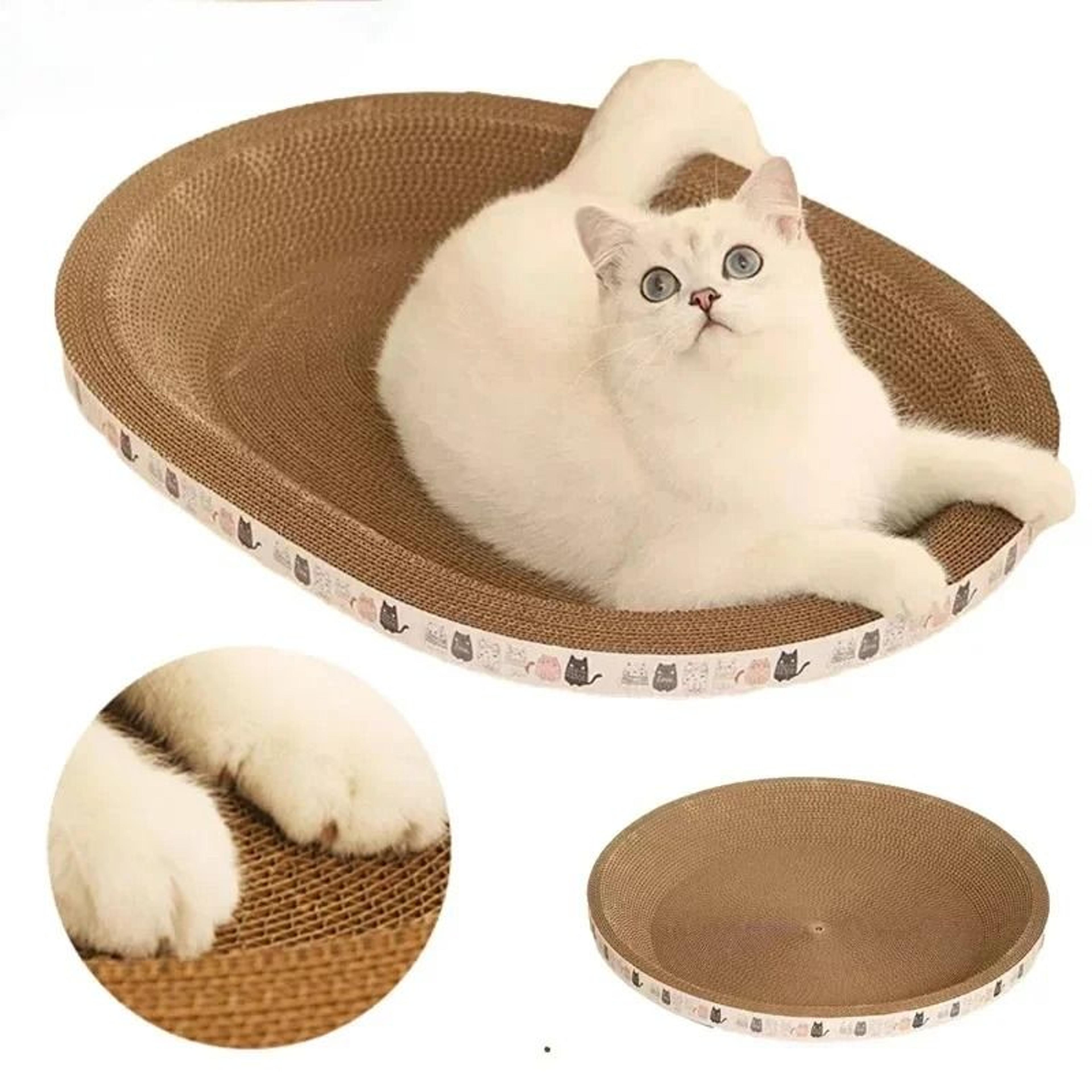 Corrugated Cat Scratching Post Sofa Bed With Catnip And WearResistant Protection Shield 0