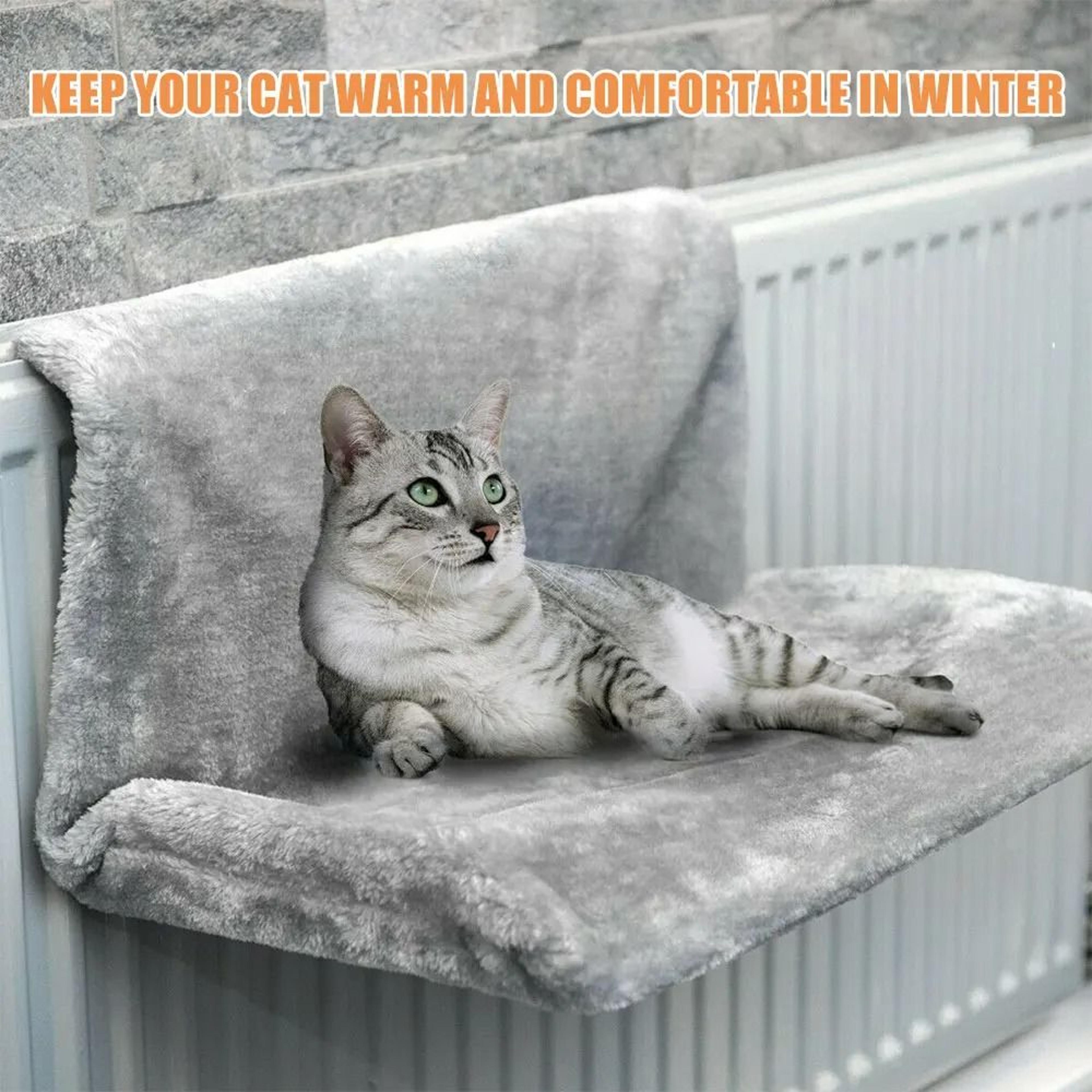 Hanging Cat Radiator Bed Luxury Warm Fleece Cradle Hammock With HeavyDuty Metal Frame 5