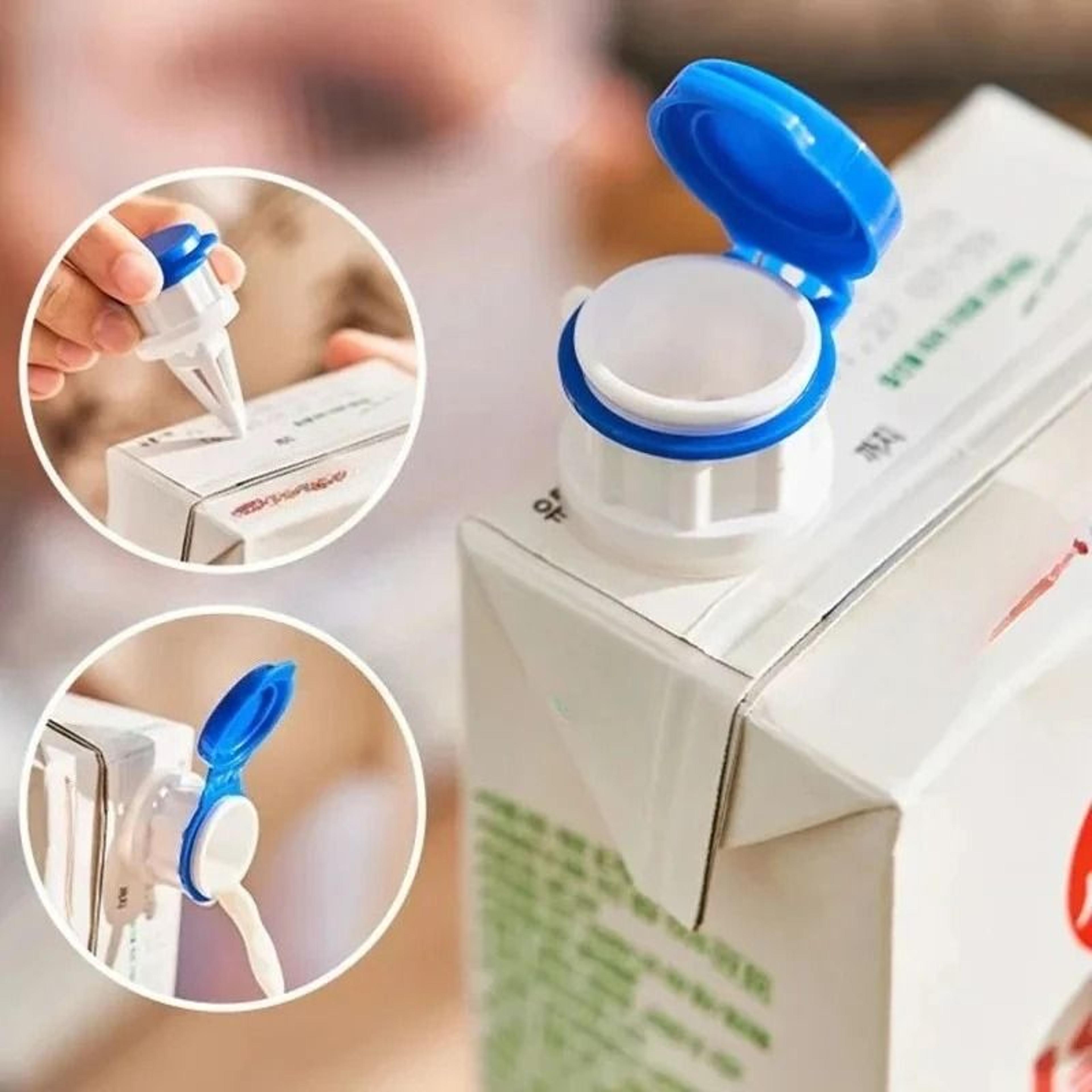 milk carton extension spout & beverage dispenser with lid (2-pack)